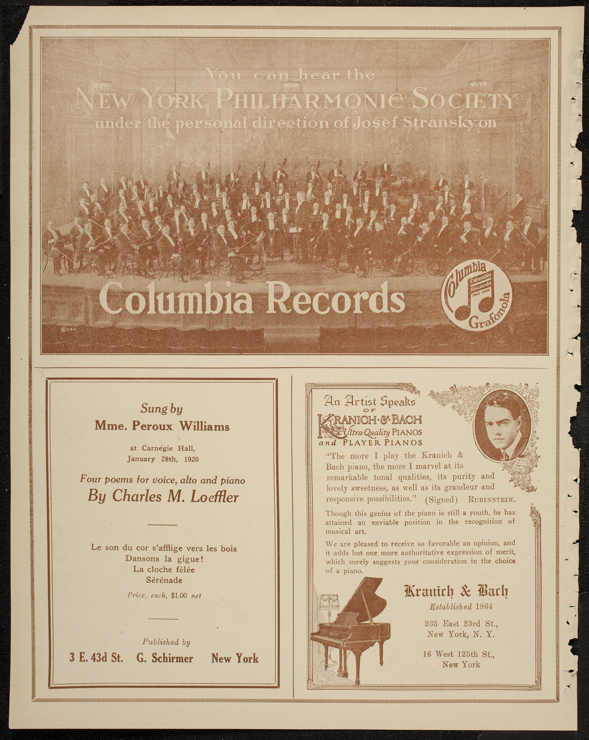New York Philharmonic, February 6, 1920, program page 6