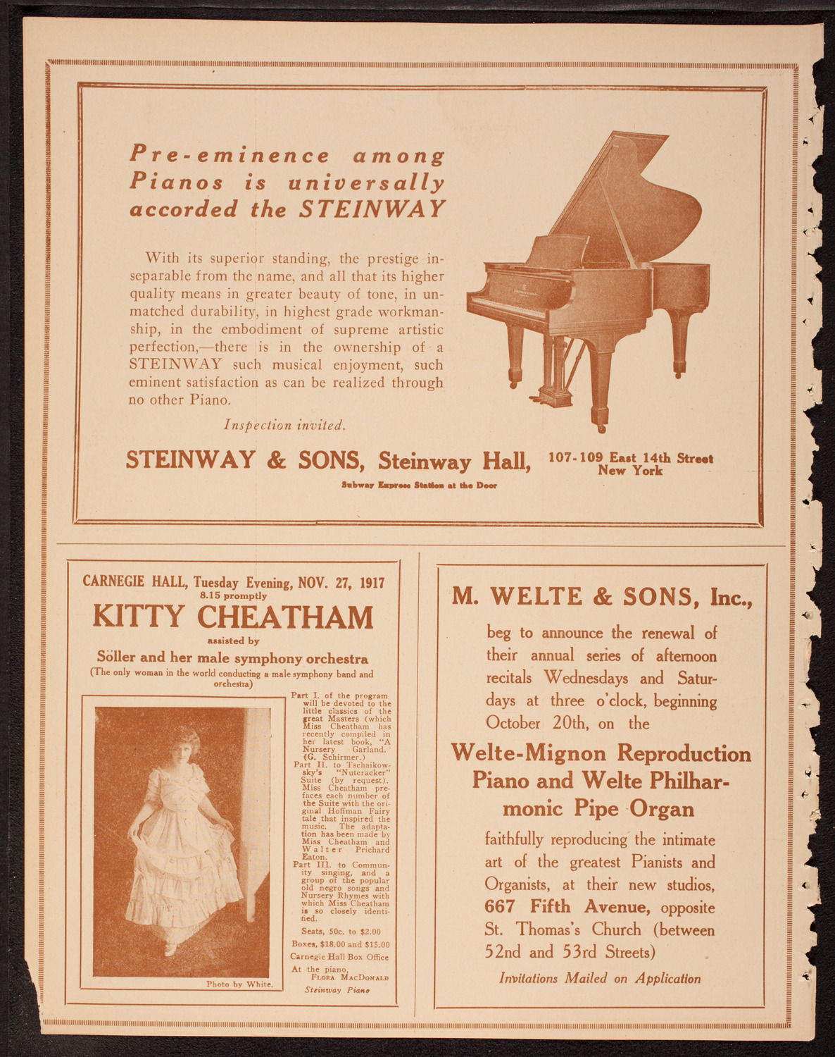 Home Symphony Concert: New York Philharmonic, November 21, 1917, program page 4