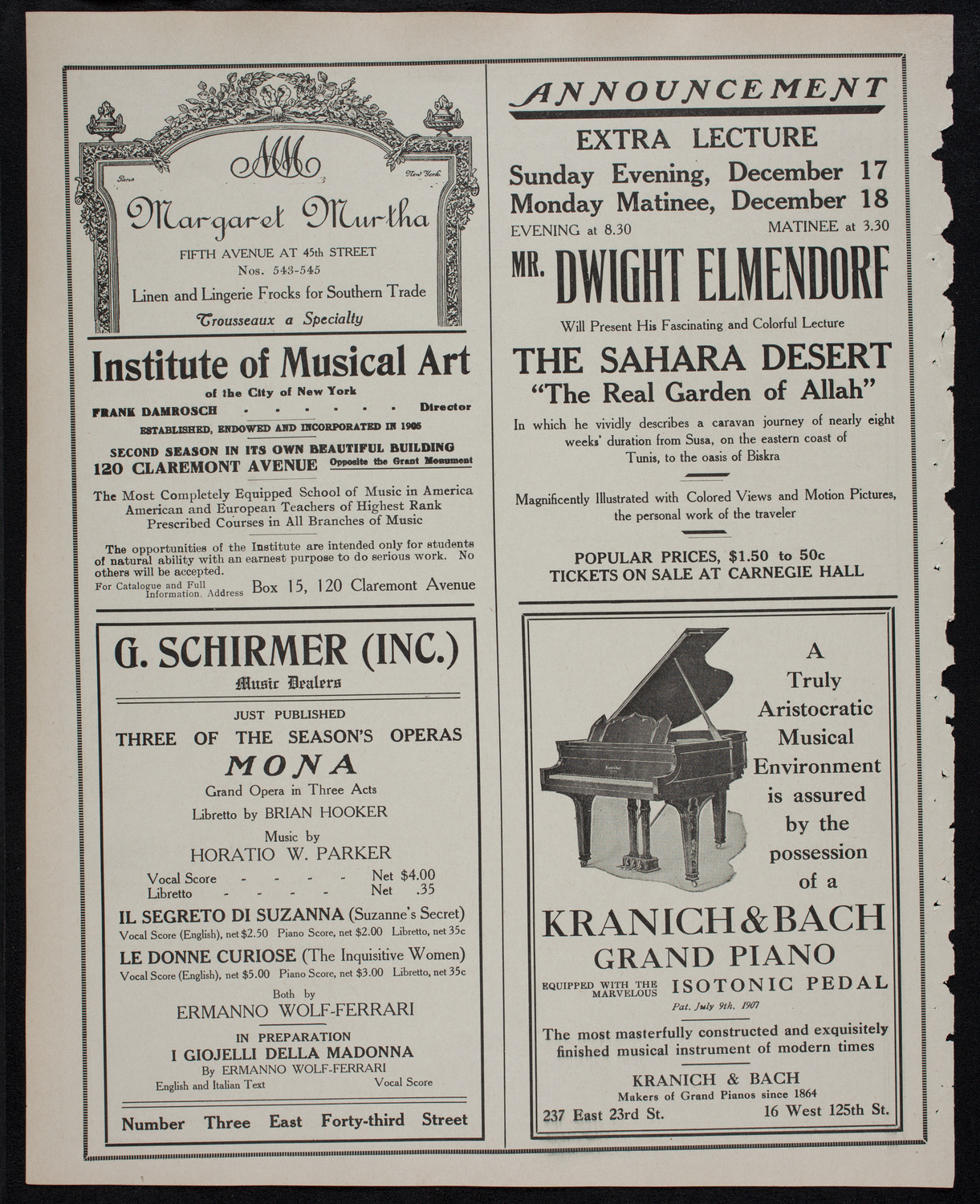 New York Philharmonic, December 15, 1911, program page 6