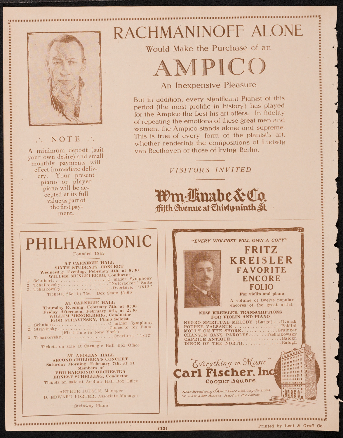 Joseph Coleman, Violin, February 2, 1925, program page 12