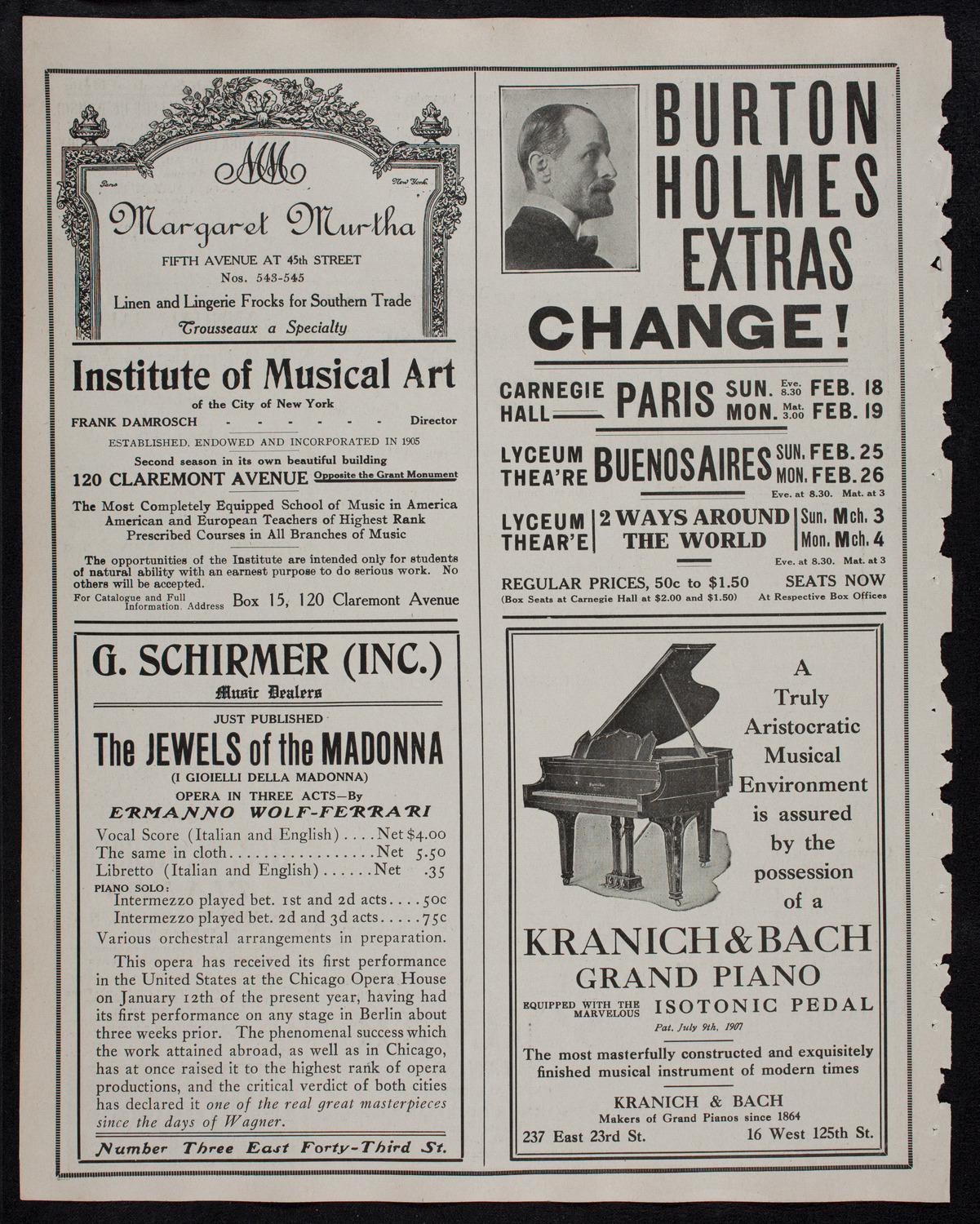 New York Philharmonic, February 1, 1912, program page 6