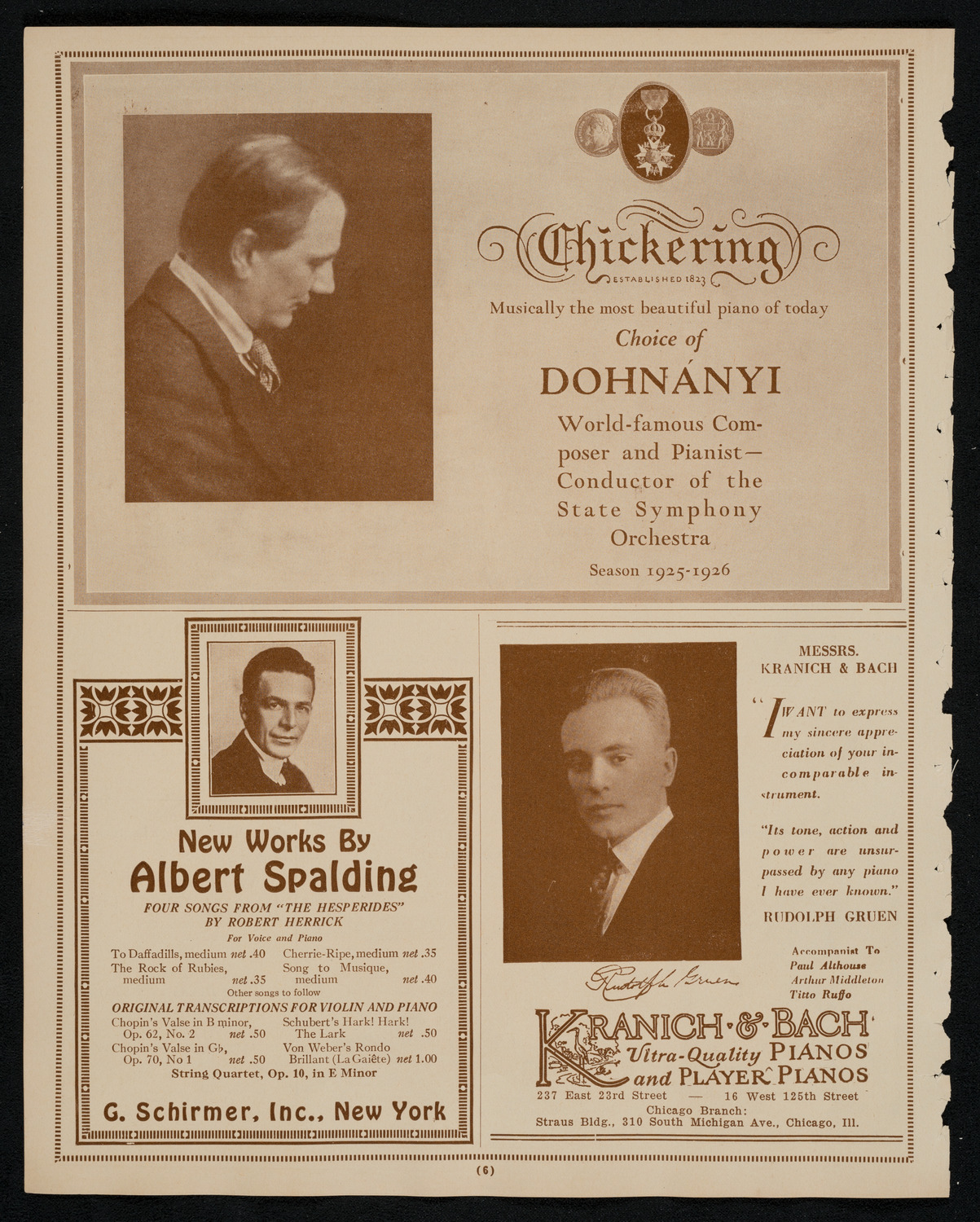 Cleveland Orchestra, December 13, 1925, program page 6