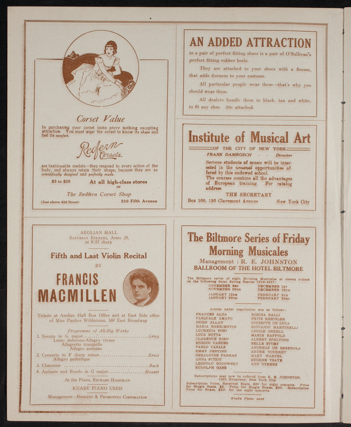 Benefit: St. Andrew's One Cent Coffee Stands, April 17, 1916, program page 2