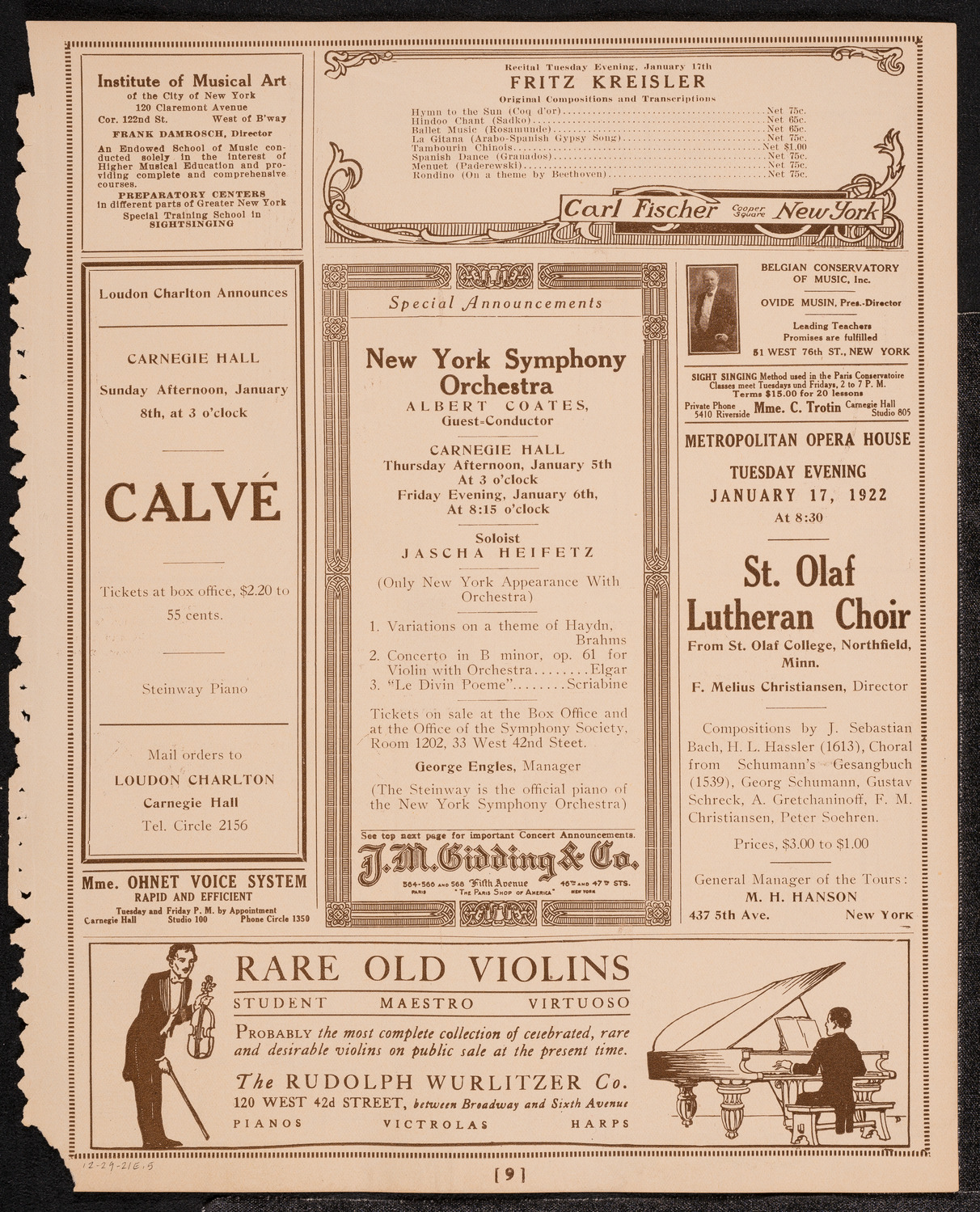 Benefit: Martin-Smith Music School, December 29, 1921, program page 9