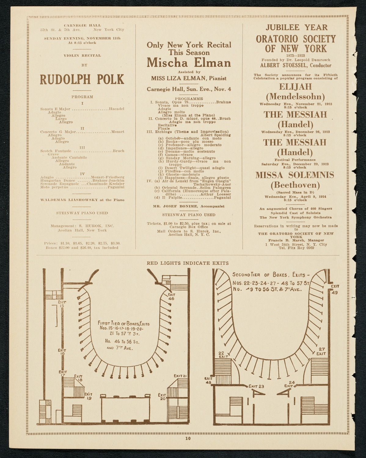 New York Symphony Orchestra, November 1, 1923, program page 10