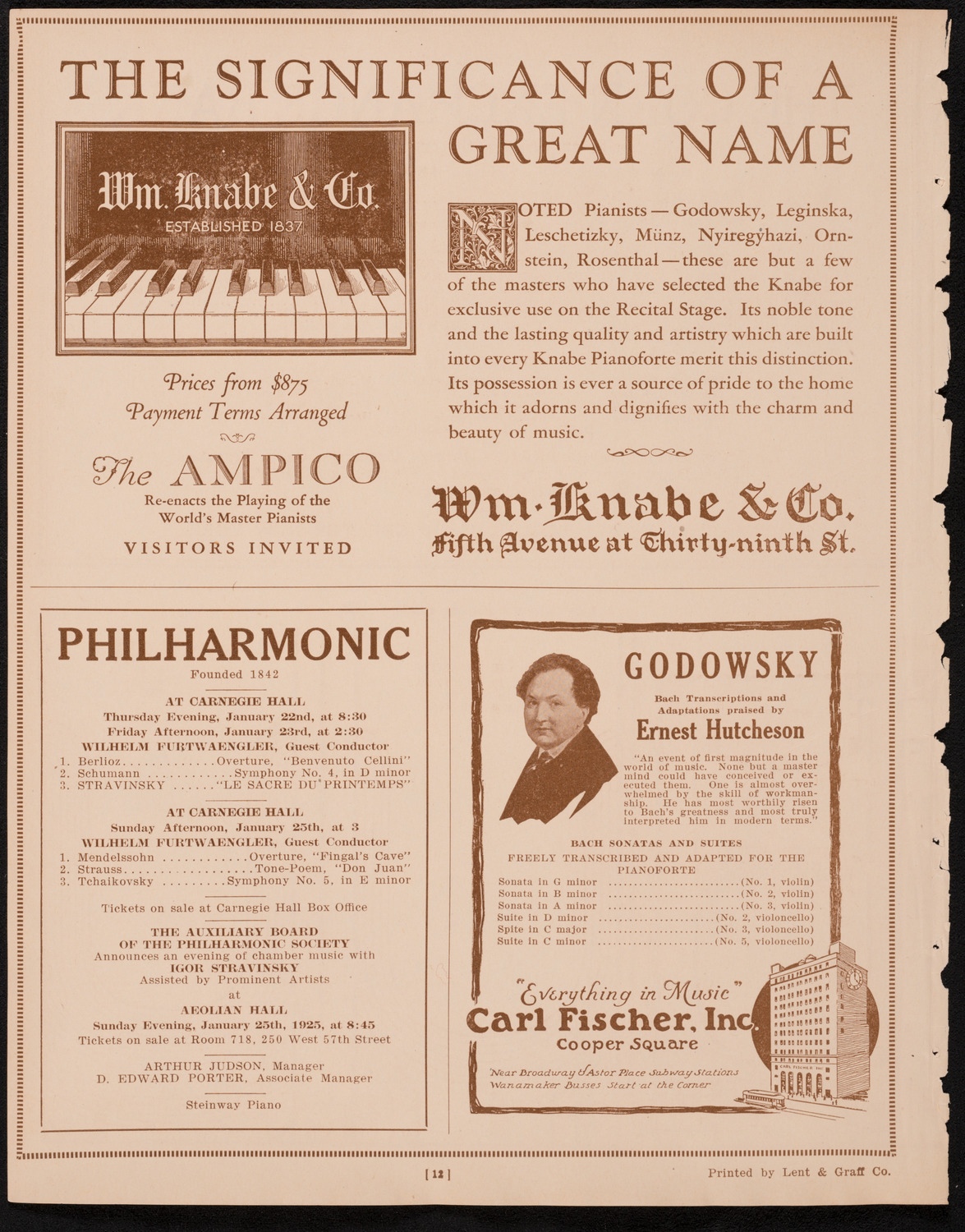 John McCormack, Tenor, January 18, 1925, program page 12