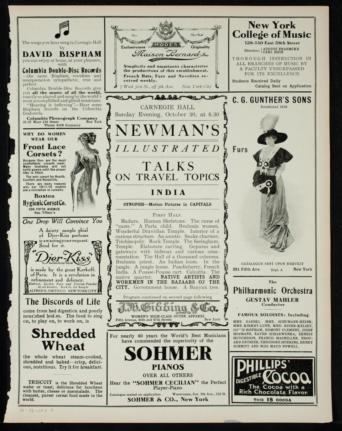 Newman's Illustrated Talks on Travel Topics, October 30, 1910, program page 5