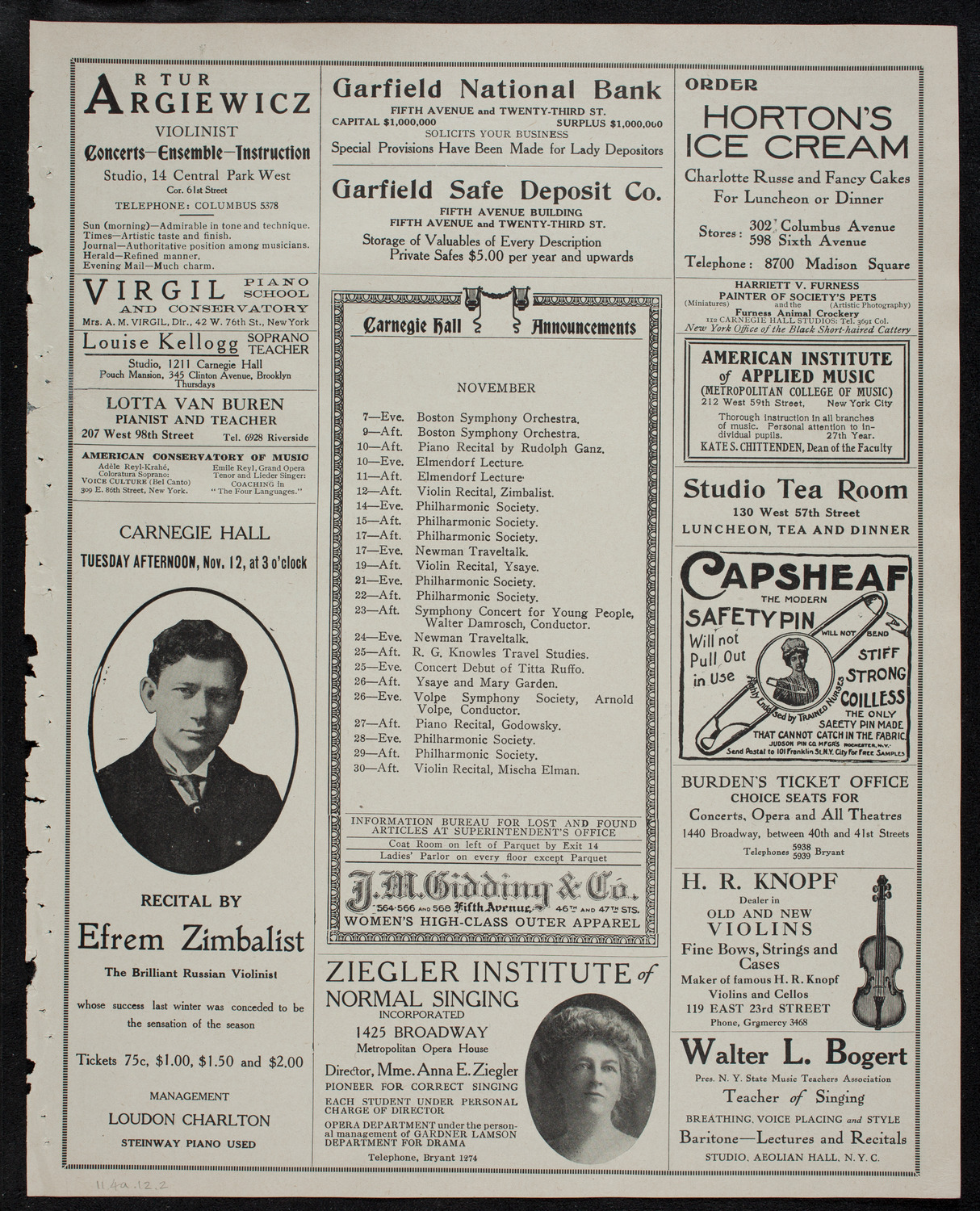 Elmendorf Lecture: The Pacific Coast, November 4, 1912, program page 3