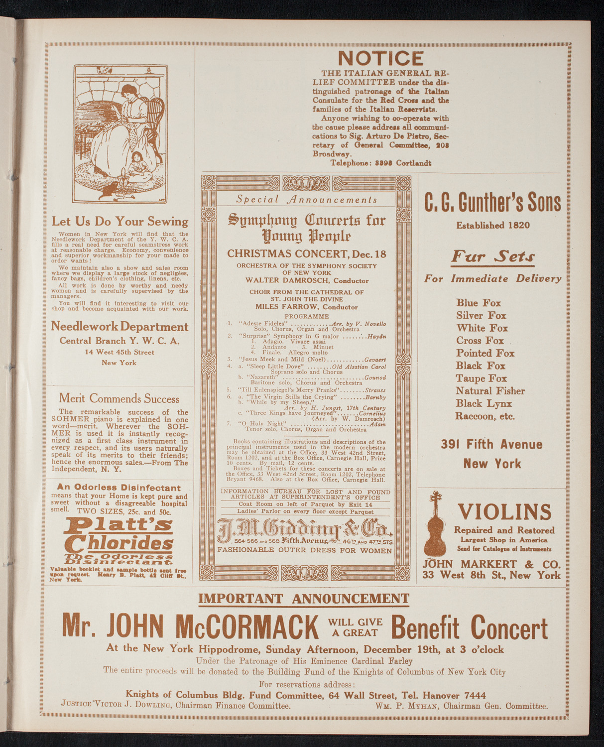 Elmendorf Lecture: Switzerland, November 22, 1915, program page 9