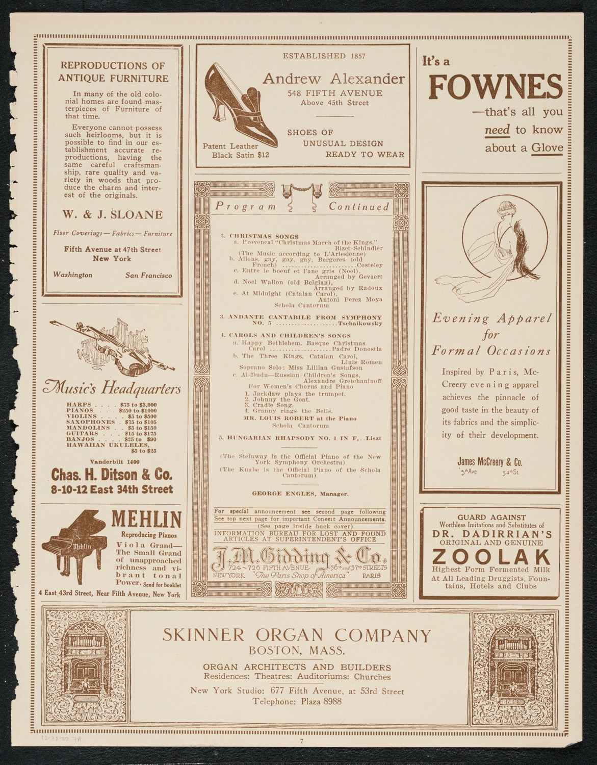 Symphony Concert for Young People, December 30, 1922, program page 7