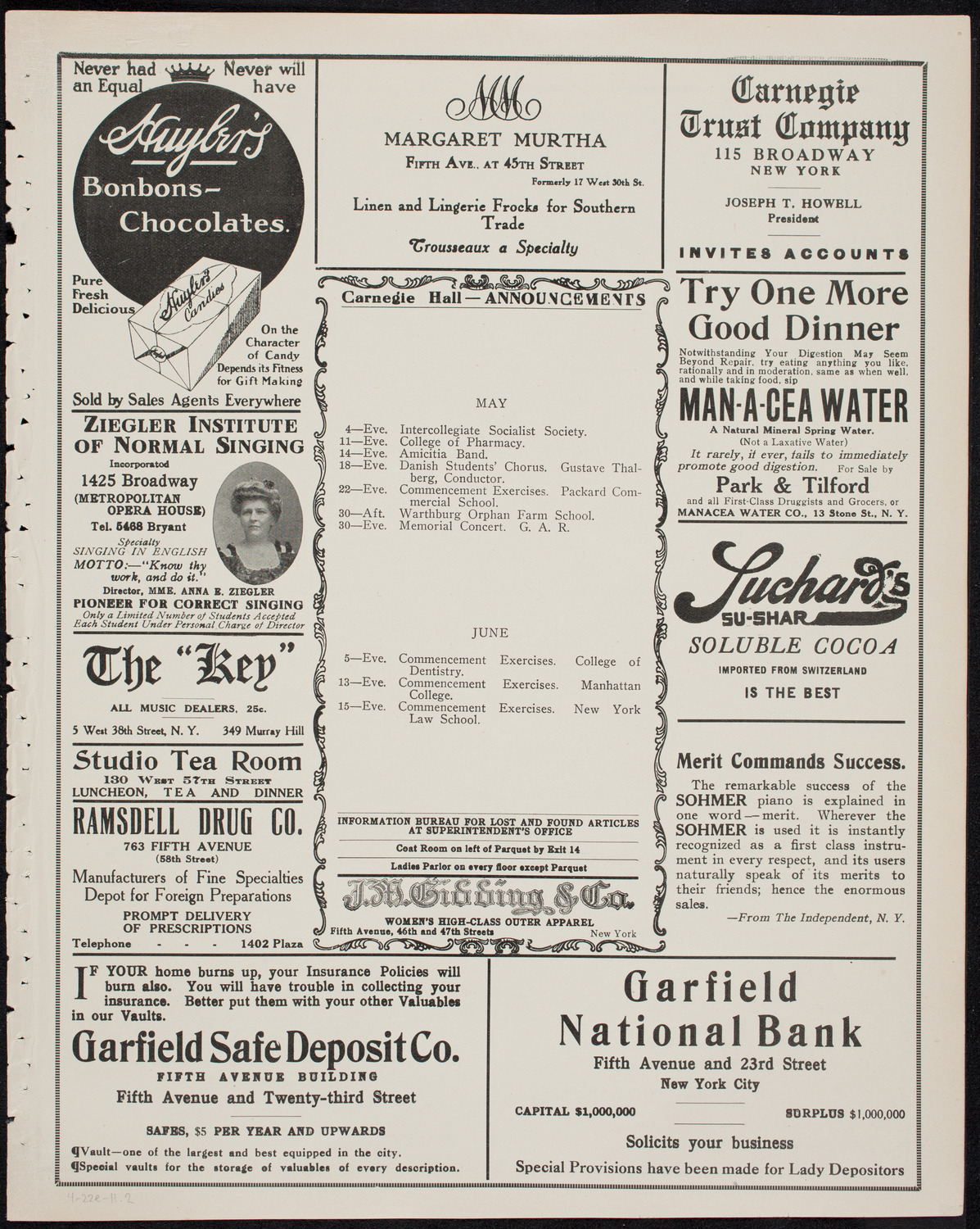 Shakespeare Birthday Festival: The Ben Greet Players and The Volpe Symphony Orchestra, April 22, 1911, program page 3