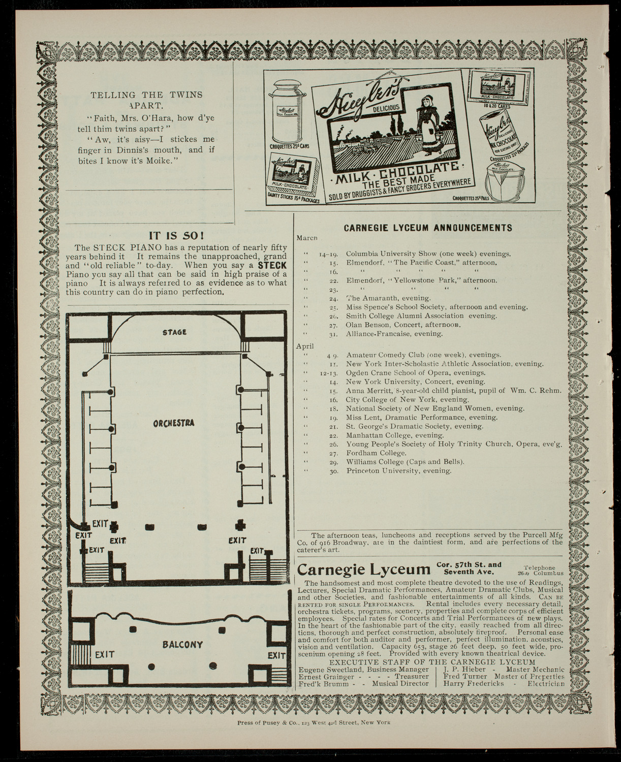 Columbia Varsity Show 1904, March 14, 1904, program page 4