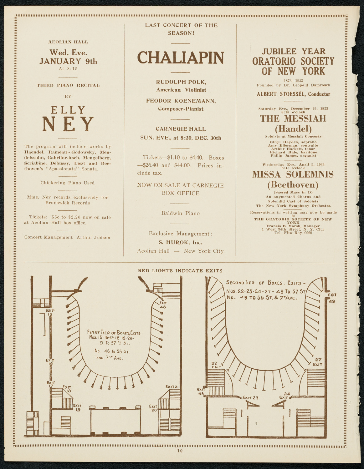 New York Philharmonic, December 28, 1923, program page 10