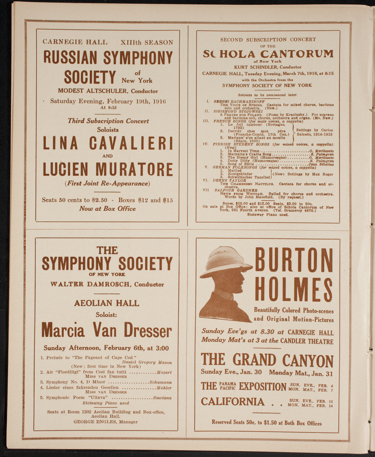 Russian Symphony Society of New York, January 29, 1916, program page 8