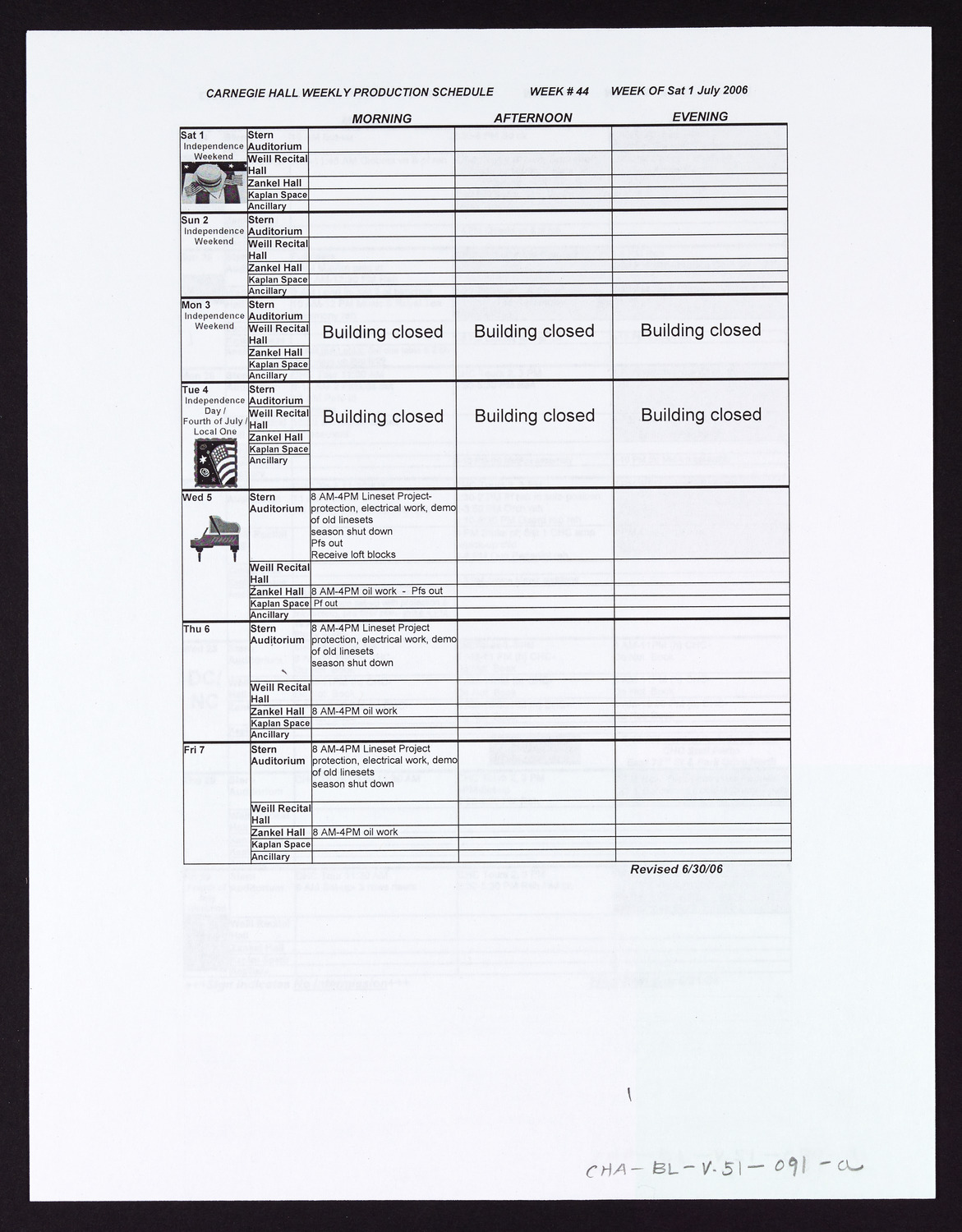 Carnegie Hall Booking Ledger, volume 51, page 91a