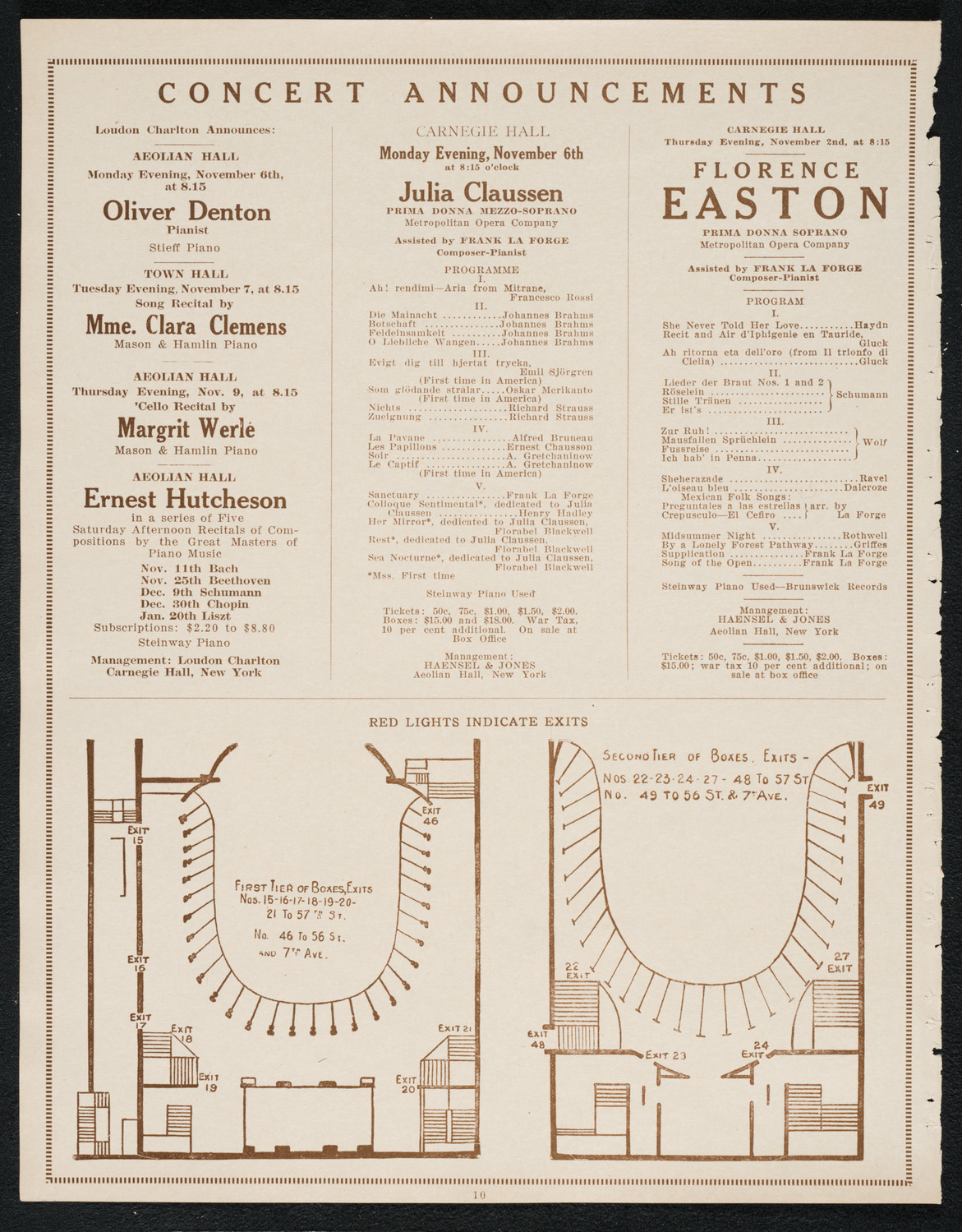 Ethel Frank, Soprano, November 1, 1922, program page 10