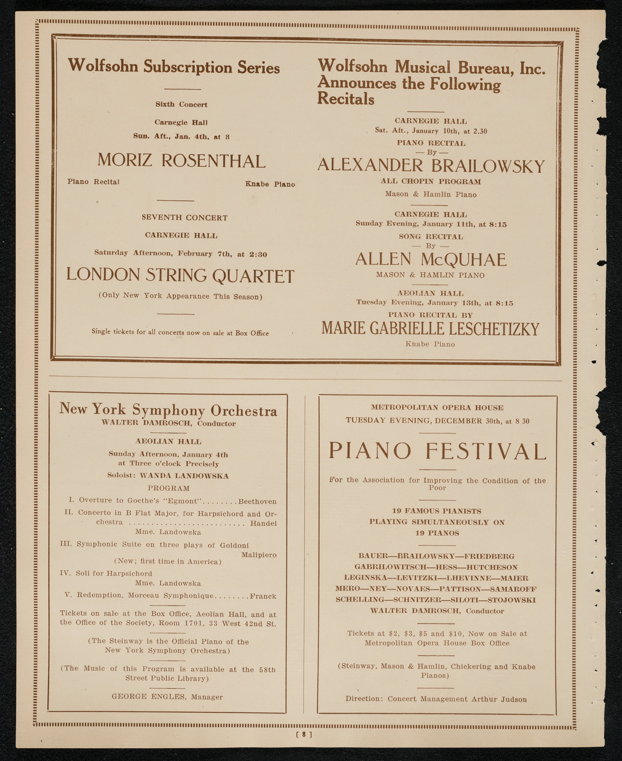 Benefit for Sanoker Relief, December 28, 1924, program page 8