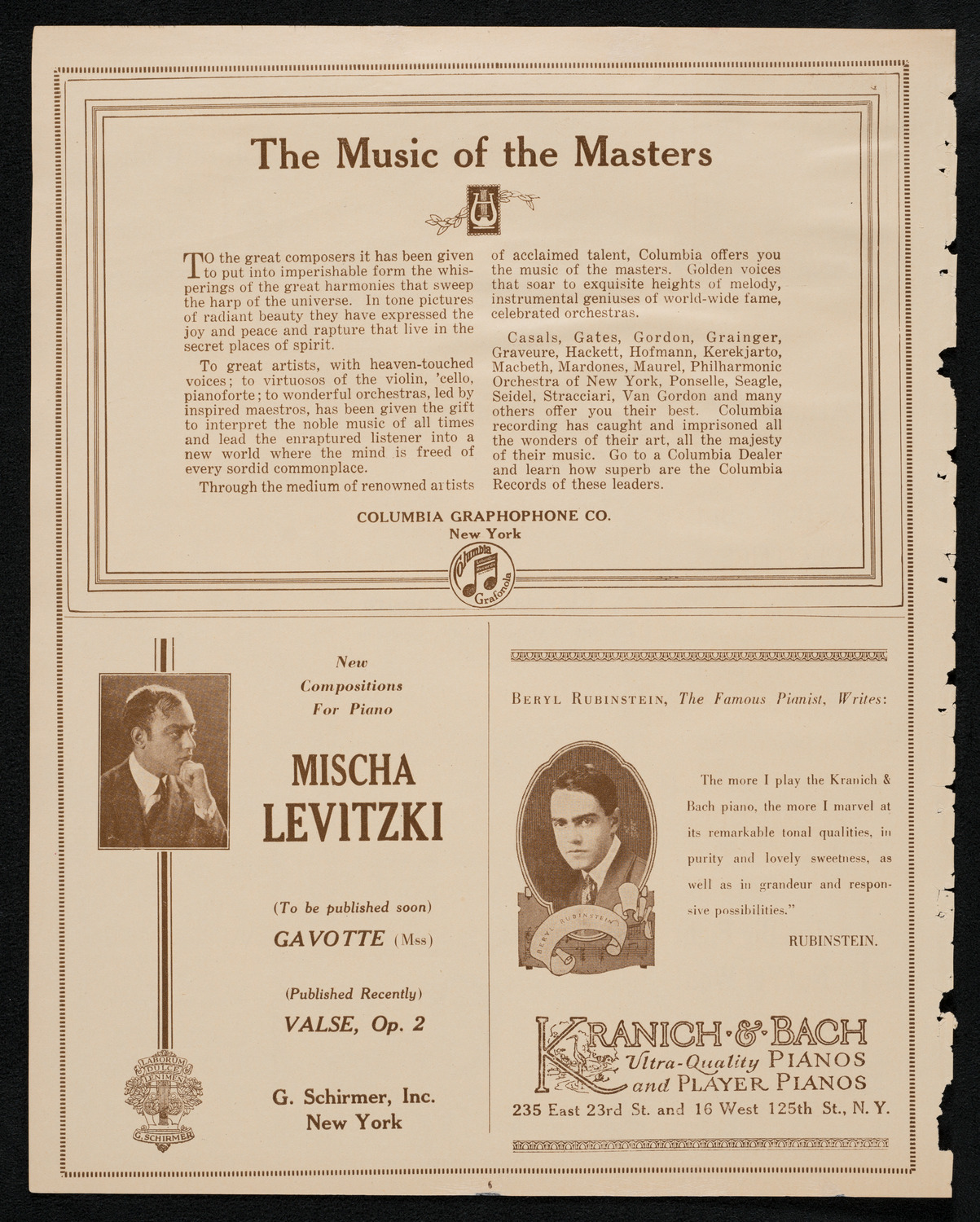 Cleveland Orchestra, January 23, 1923, program page 6