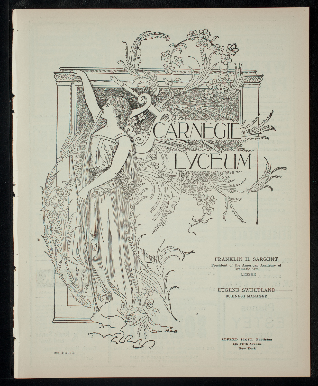 Graduation: New York School of Expression, May 11, 1903, program page 1