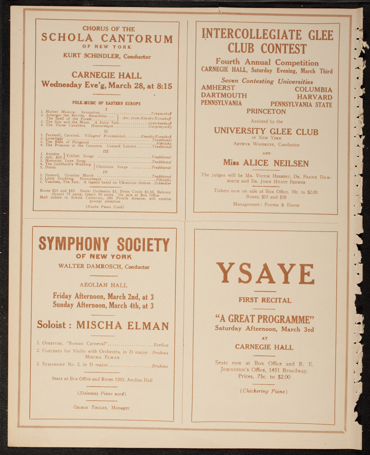 New York Philharmonic, March 2, 1917, program page 8