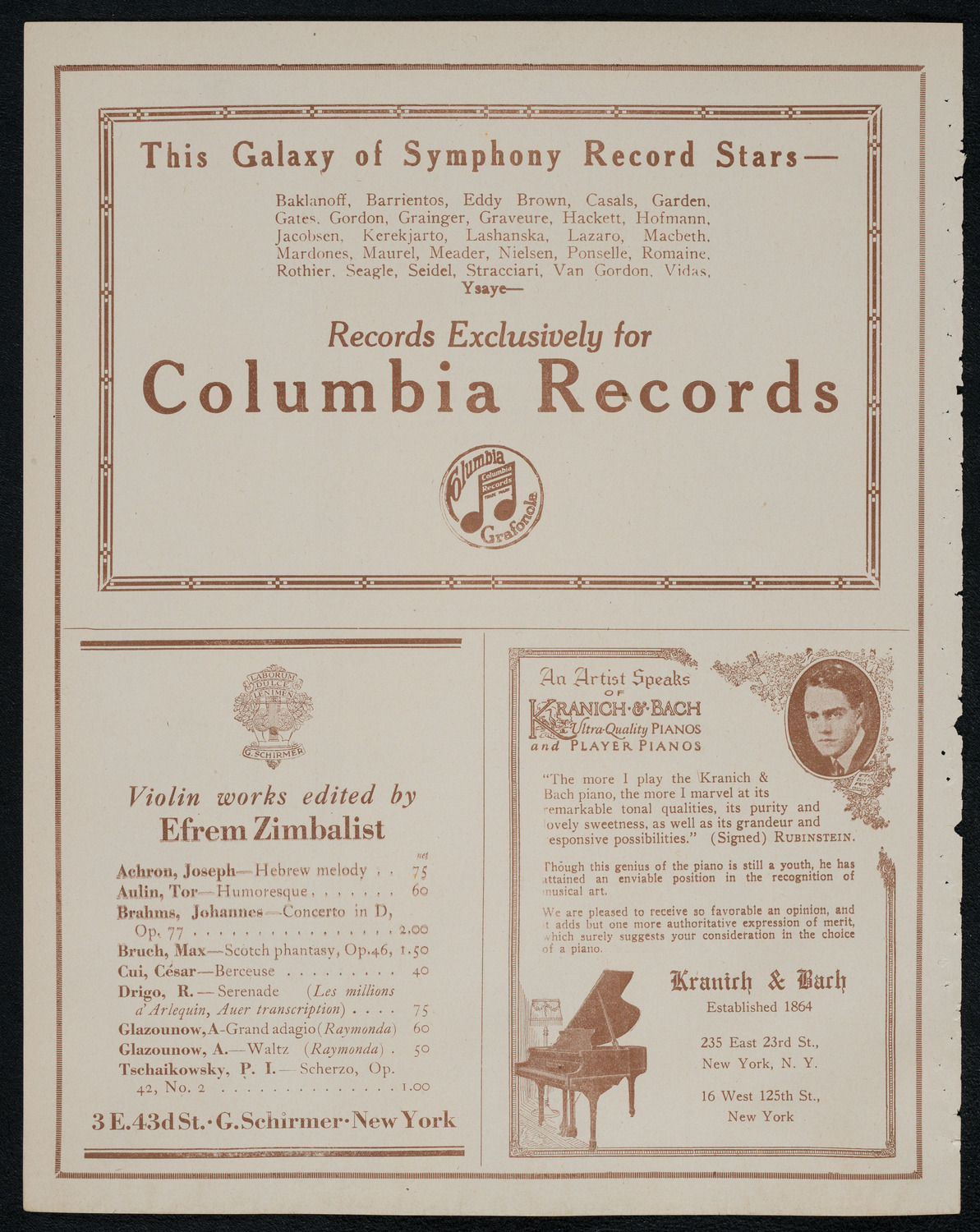 National Symphony Orchestra, February 8, 1921, program page 6