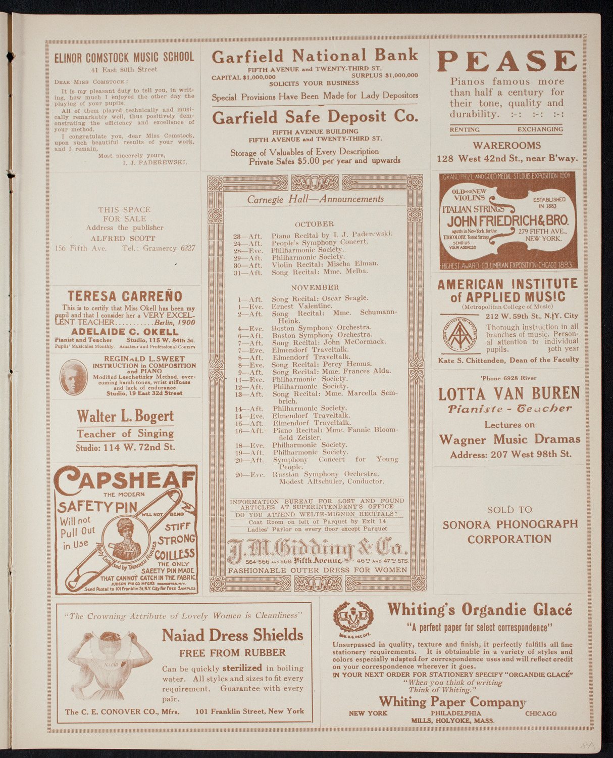 Columbus Day Celebration, October 12, 1915, program page 3