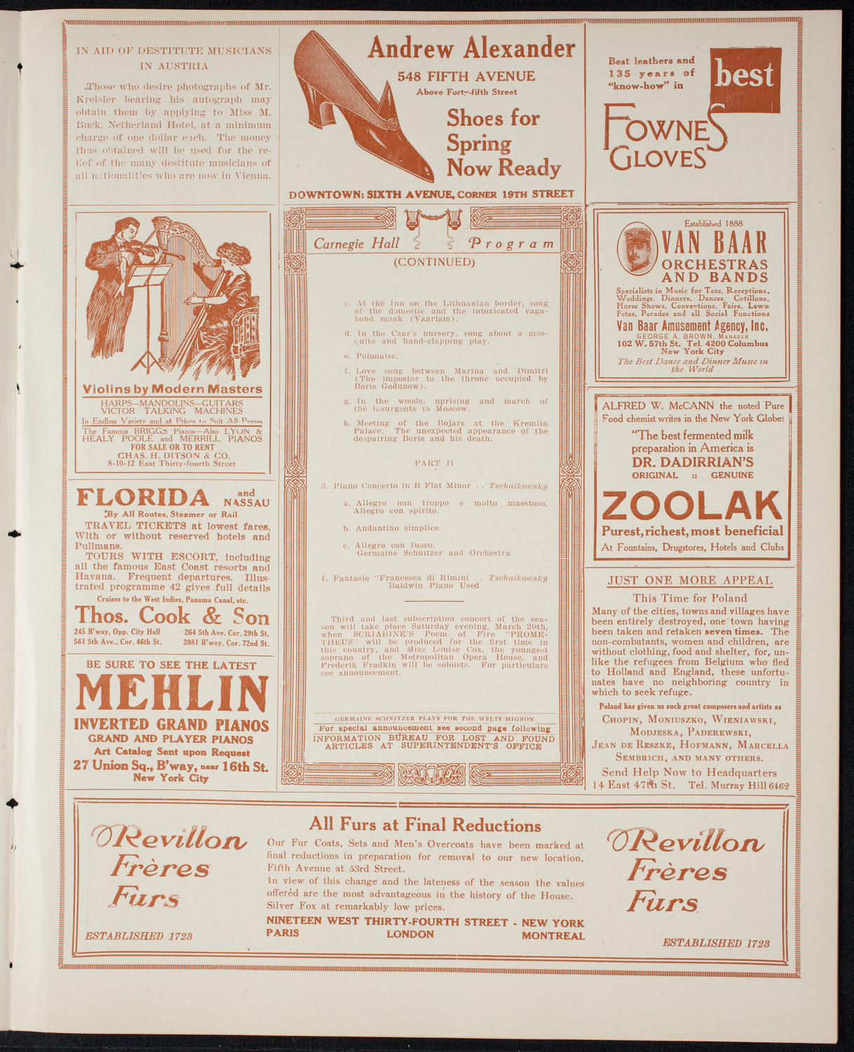 Russian Symphony Society of New York, March 6, 1915, program page 7