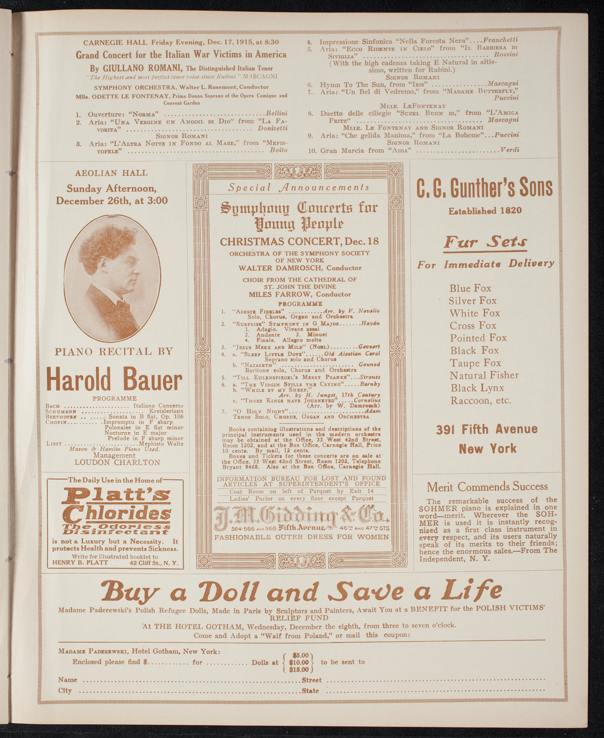 Julia Culp, Contralto, December 16, 1915, program page 9
