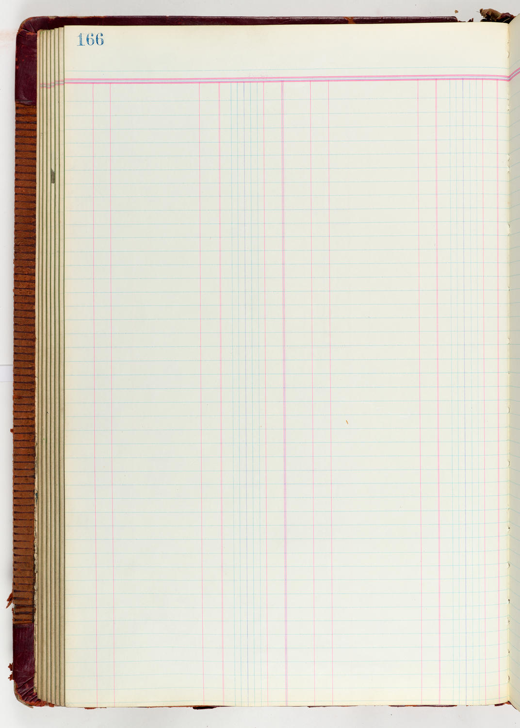 Music Hall Accounting Ledger Journal, volume 6, page 166