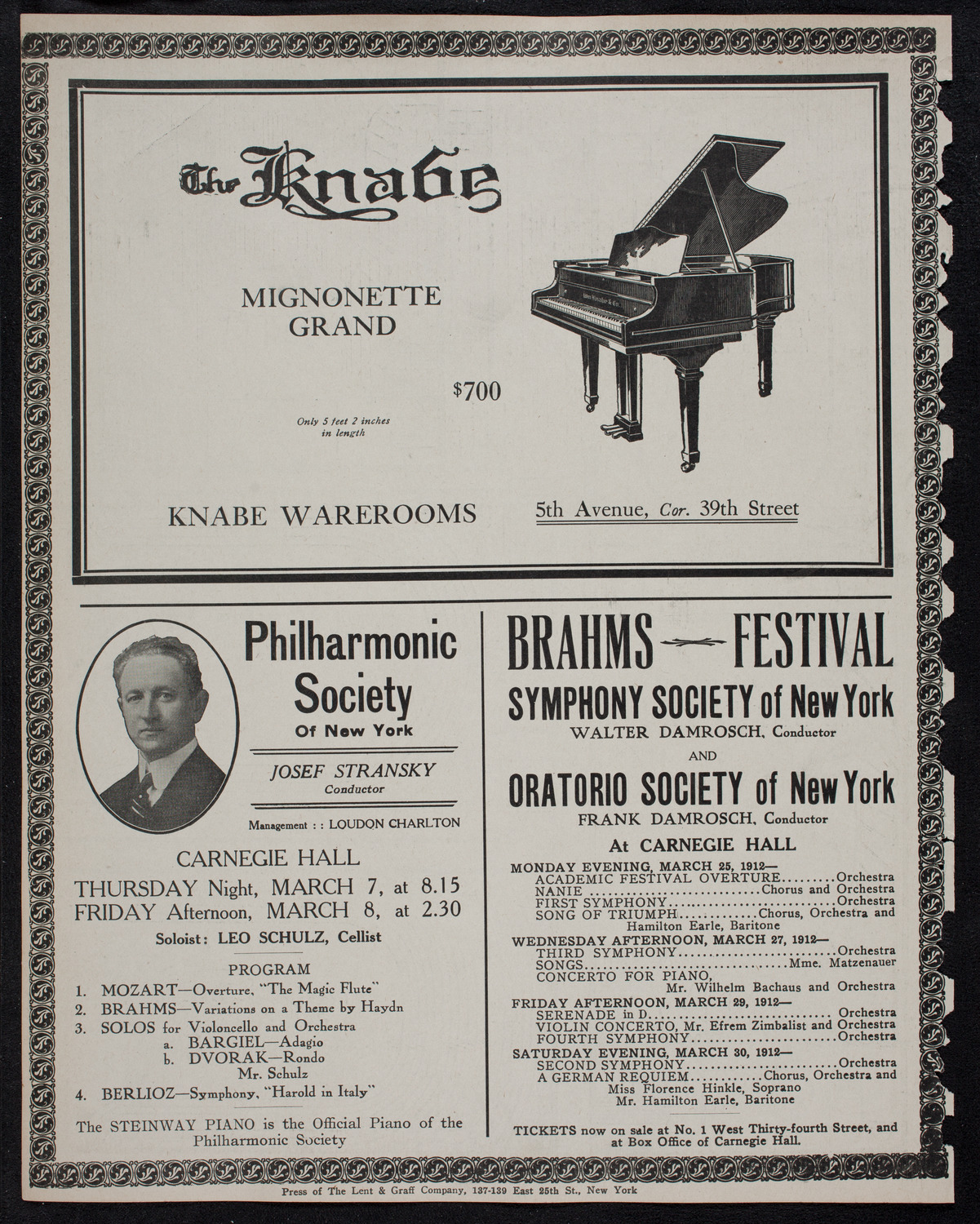 Musical Art Society of New York, March 5, 1912, program page 12