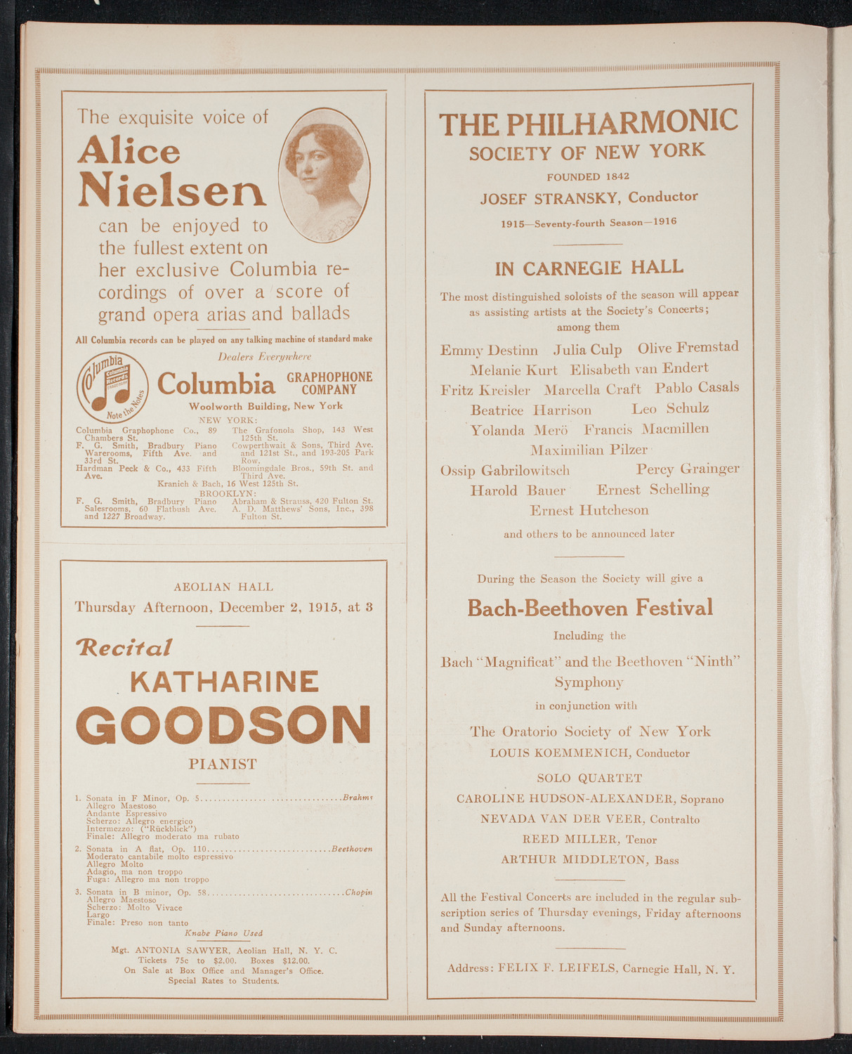 Meeting: The Humanitarian Cult, November 16, 1915, program page 10