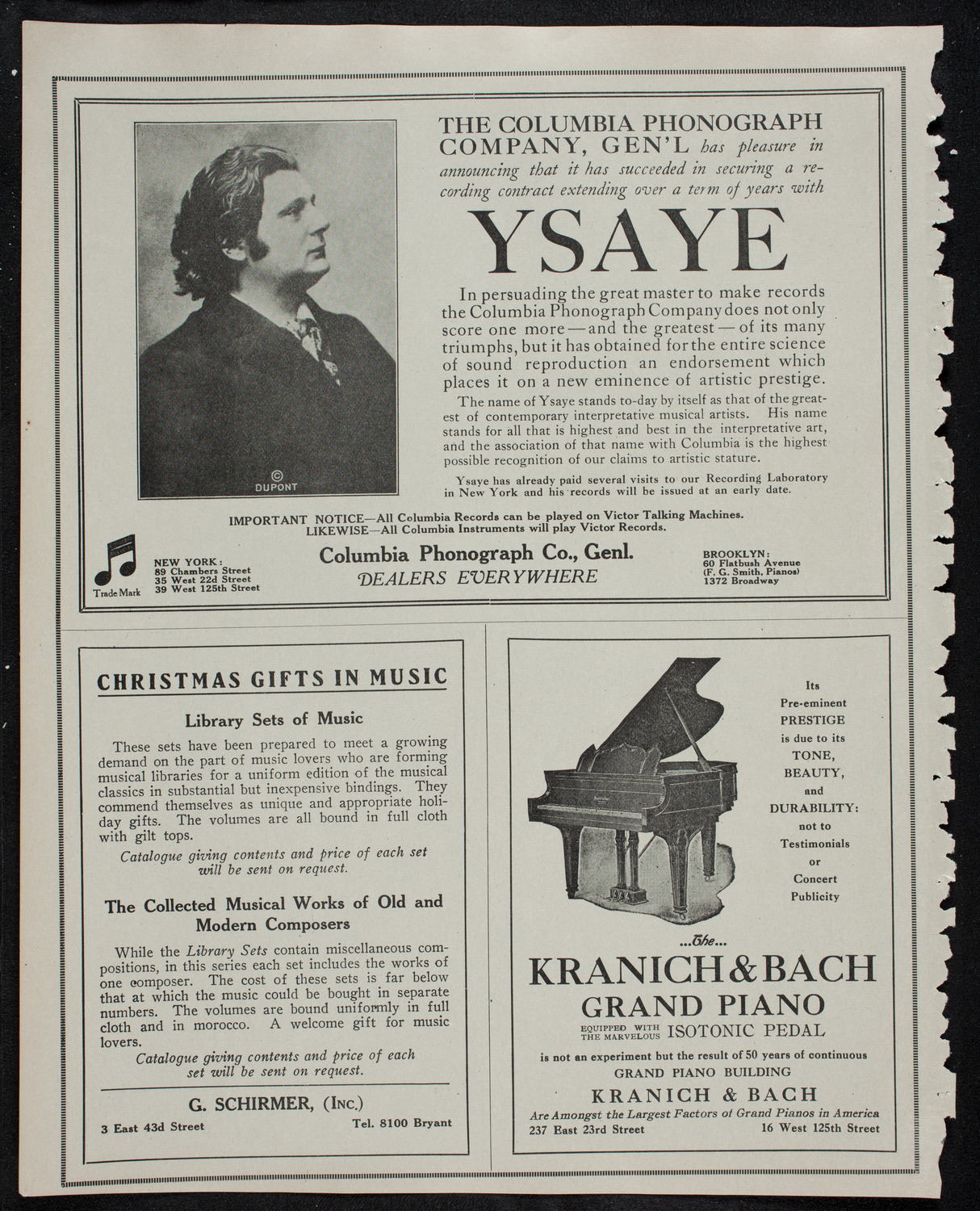 New York Philharmonic, December 29, 1912, program page 6