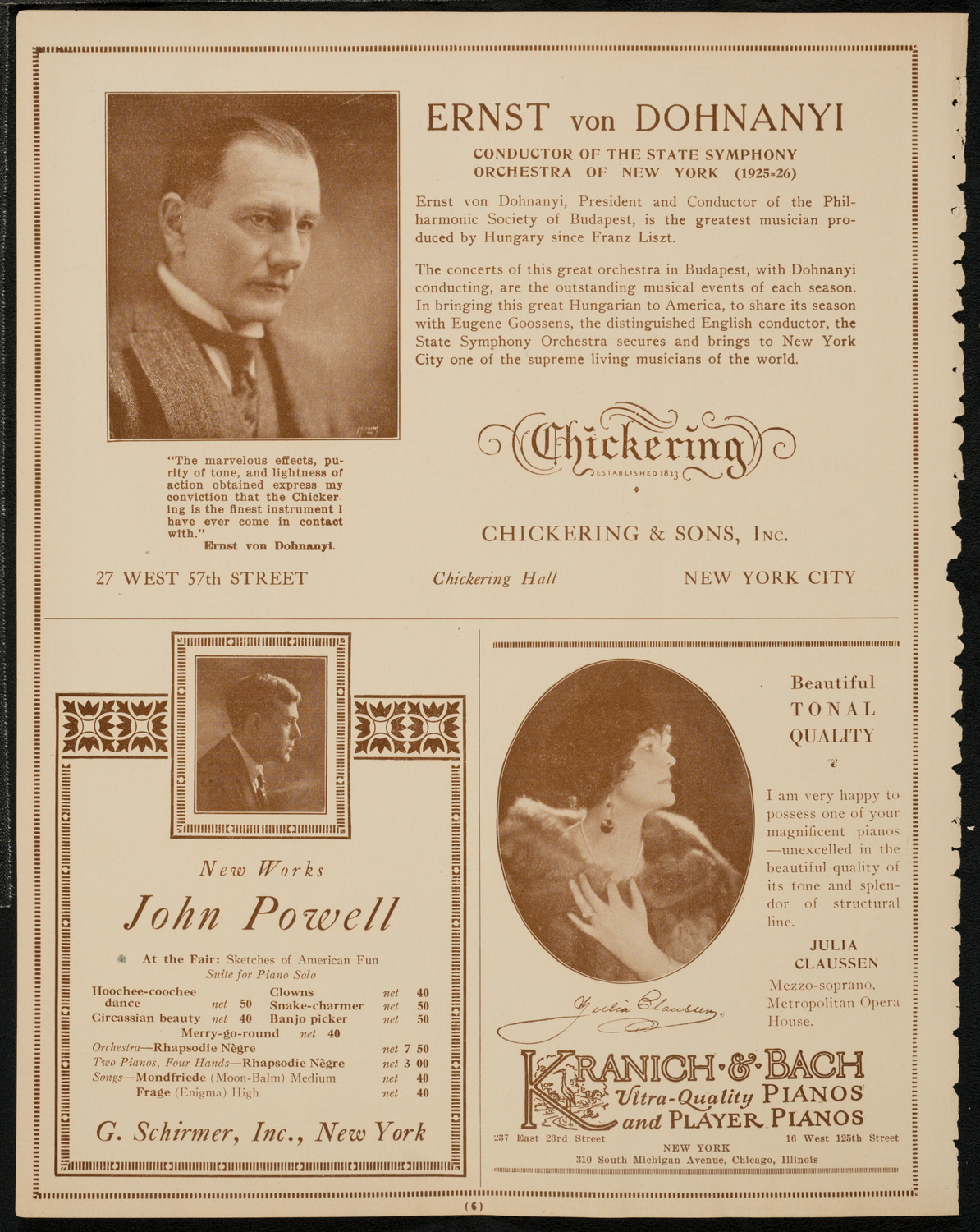 Kriens Symphony Club, May 23, 1925, program page 6