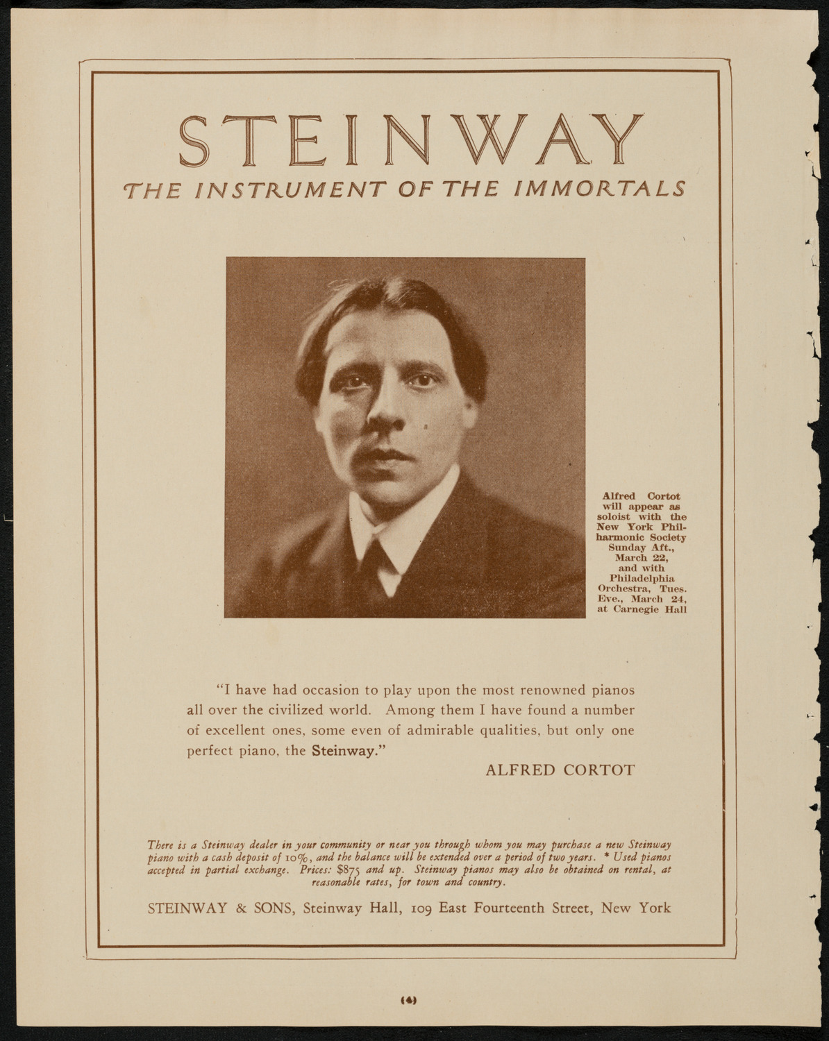 Benefit: Association of Music School Settlements, March 20, 1925, program page 4