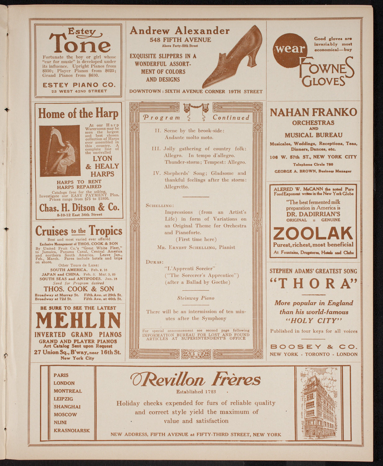 Boston Symphony Orchestra, January 6, 1916, program page 7