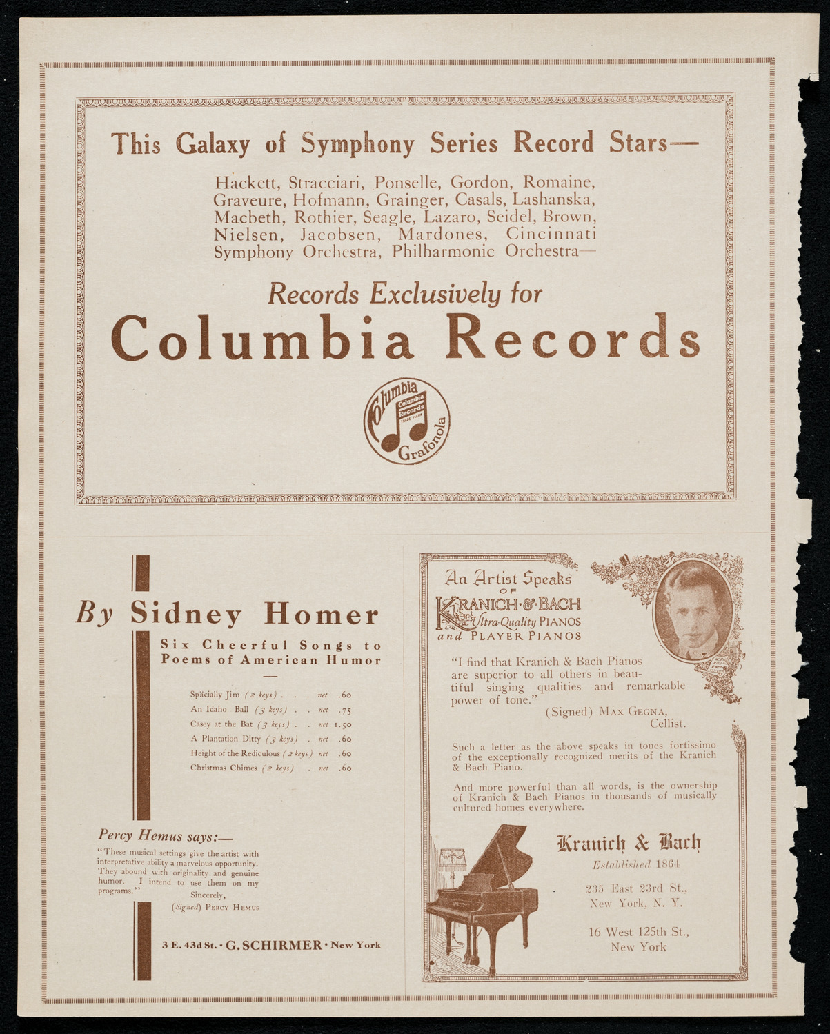 Amy Neill, Violin, October 14, 1920, program page 6