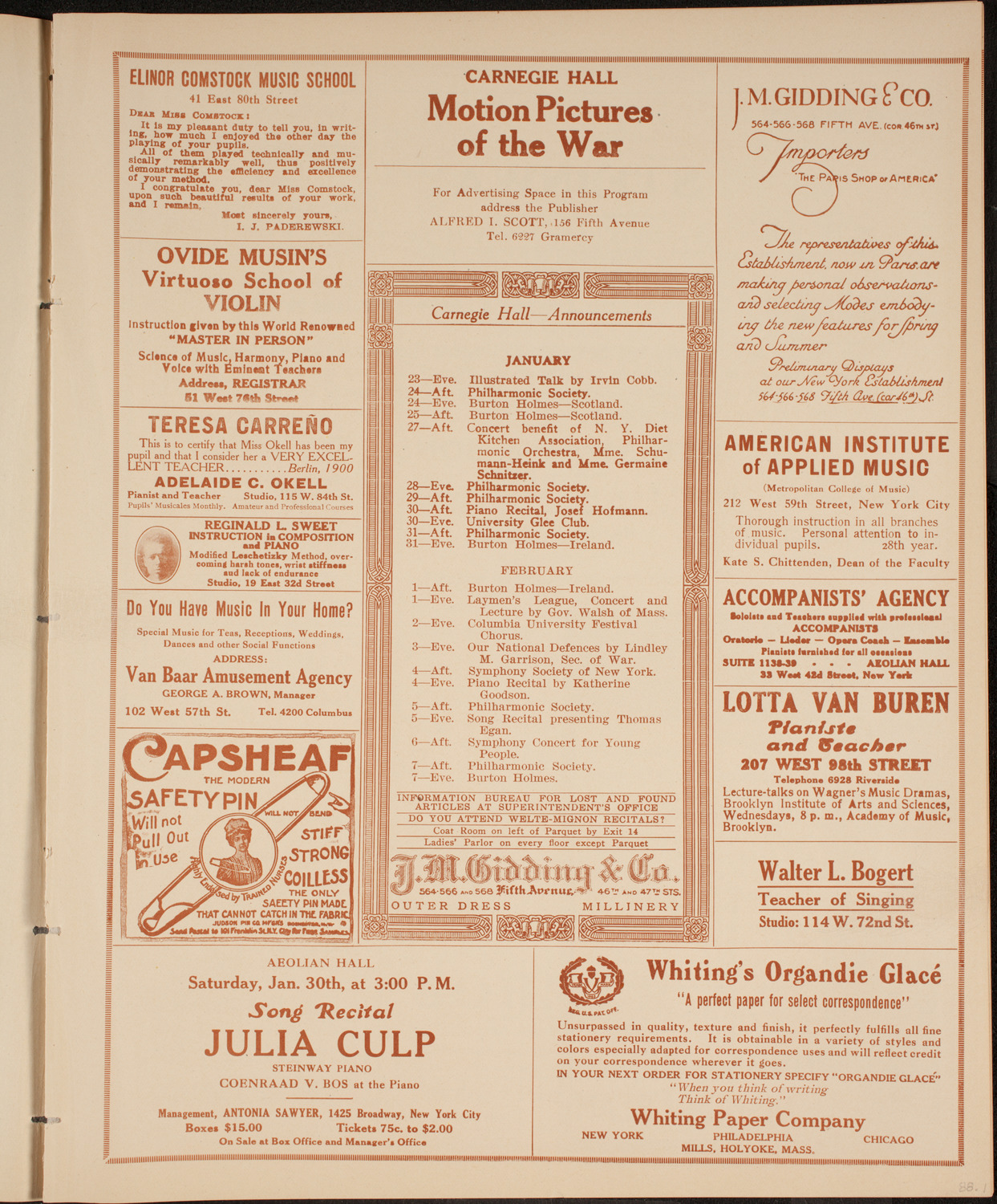 Symphony Concert for Young People, January 23, 1915, program page 3