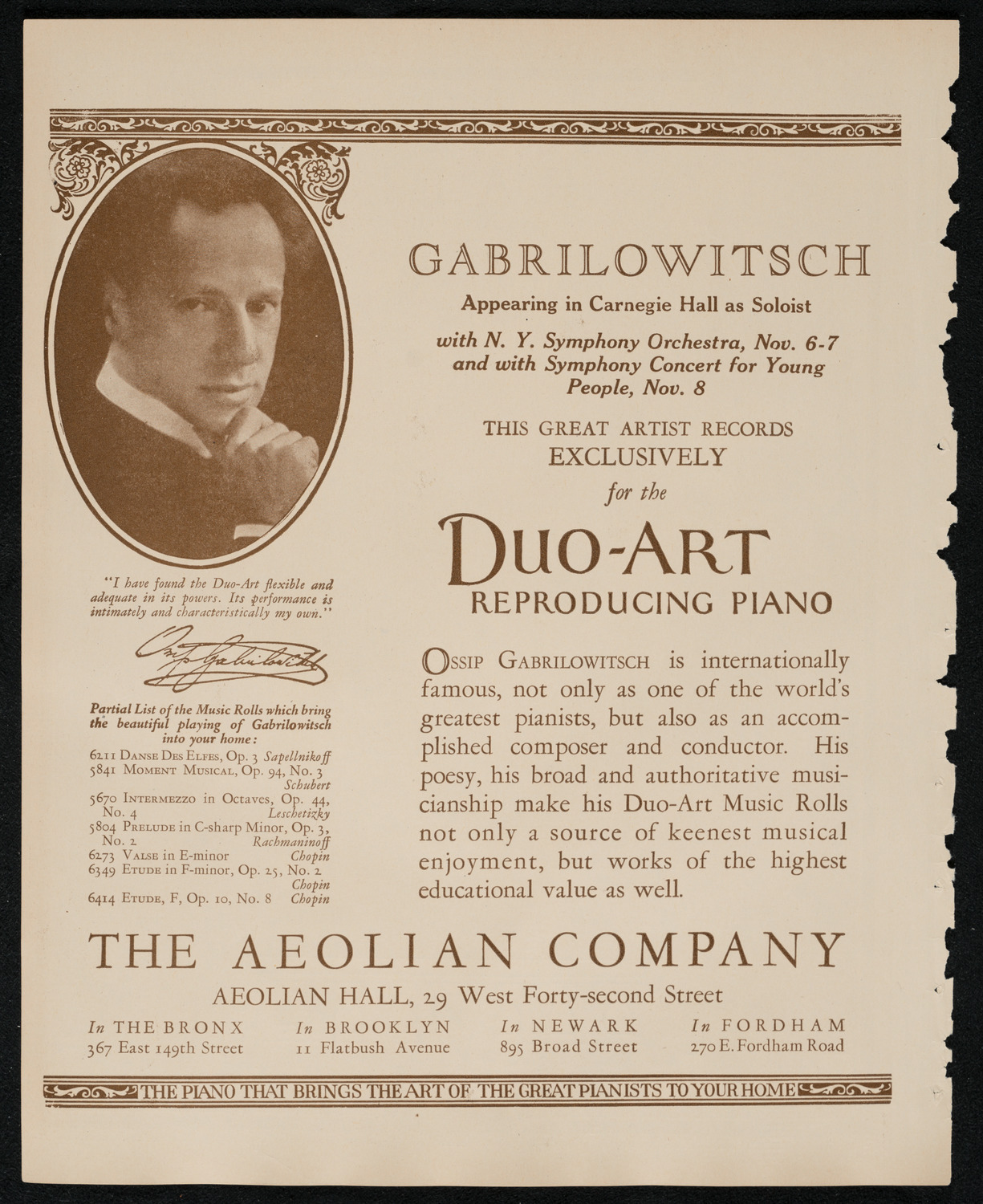 New York Philharmonic, November 6, 1924, program page 2