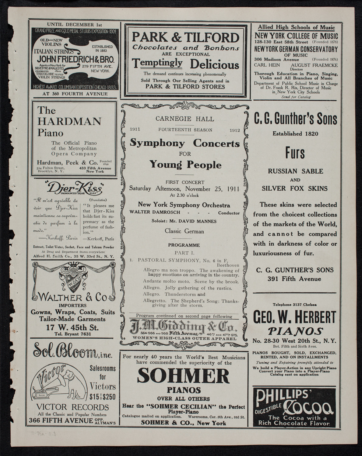 Symphony Concert for Young People, November 25, 1911, program page 5