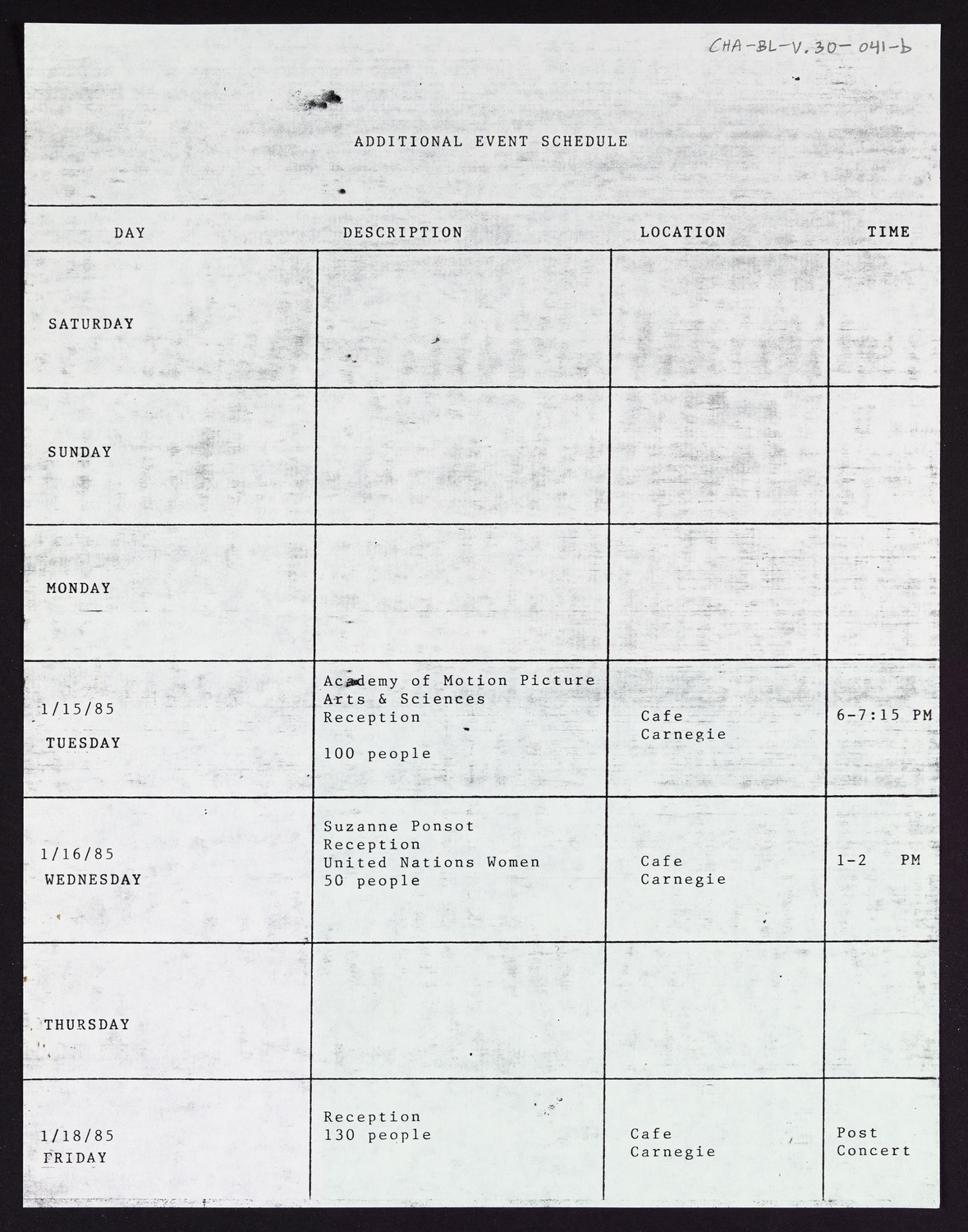 Carnegie Hall Booking Ledger, volume 30, page 41b