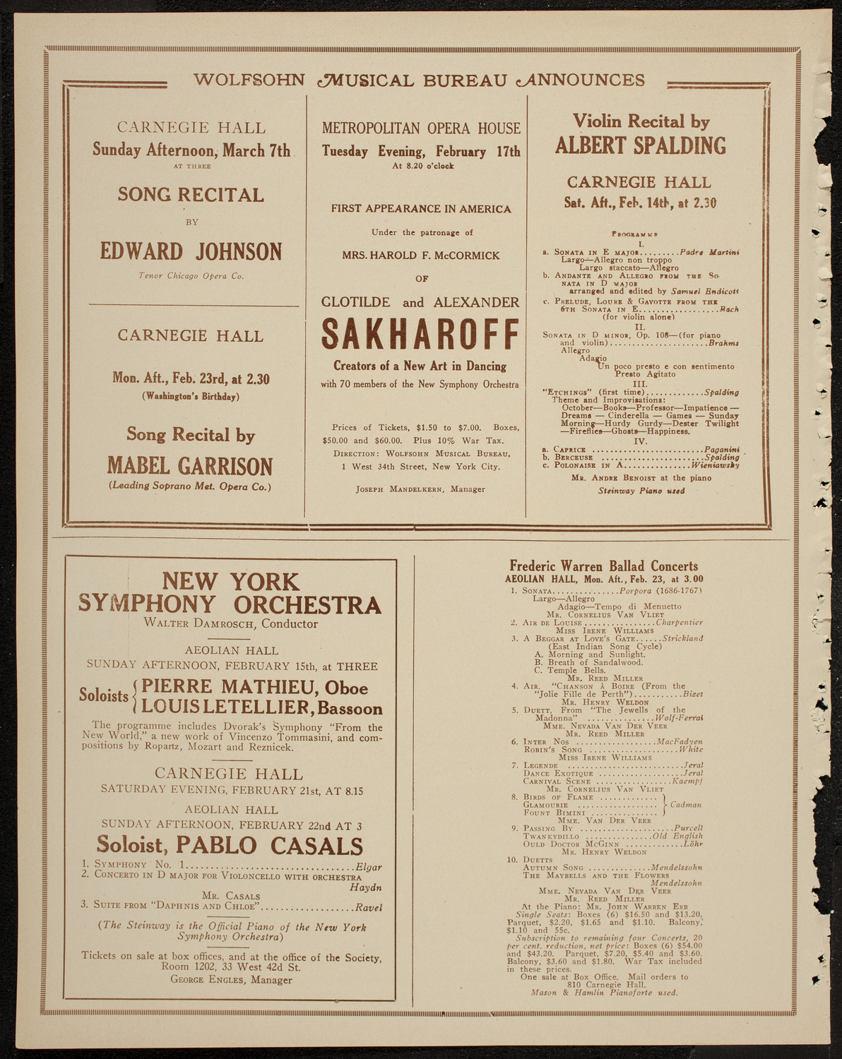 Fannie Bloomfield Zeisler, Piano, with Victor Herbert and His Orchestra, February 13, 1920, program page 8