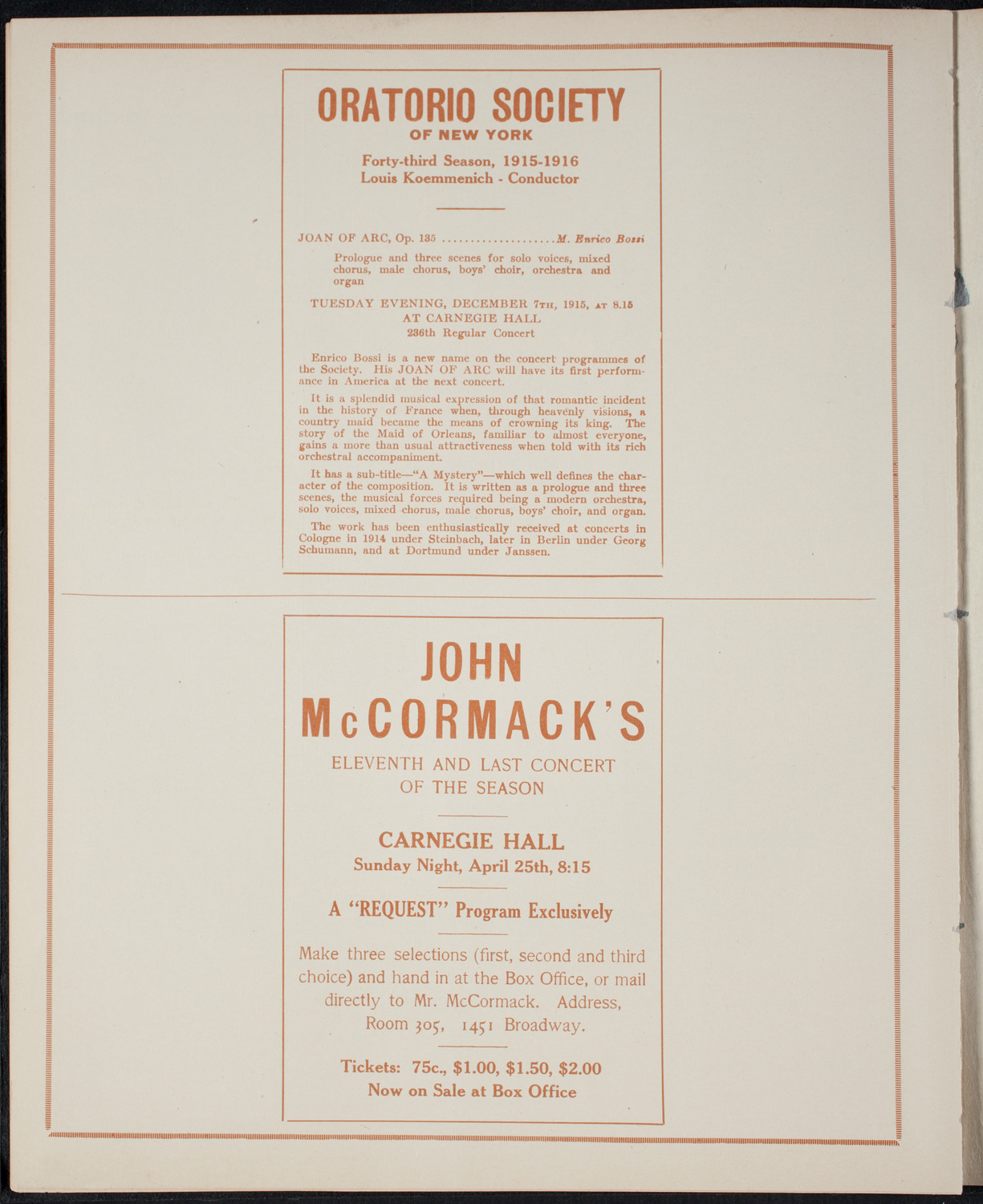 Benefit: St. Andrew's One-Cent Coffee Stands, April 22, 1915, program page 10