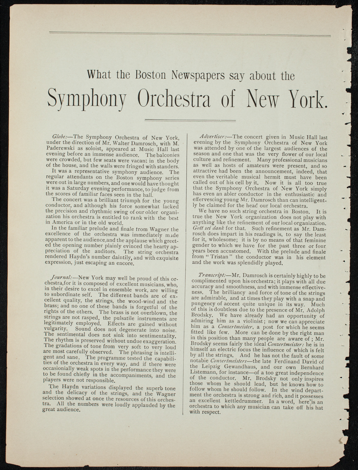 New York Symphony String Quartet, December 20, 1891, program page 2