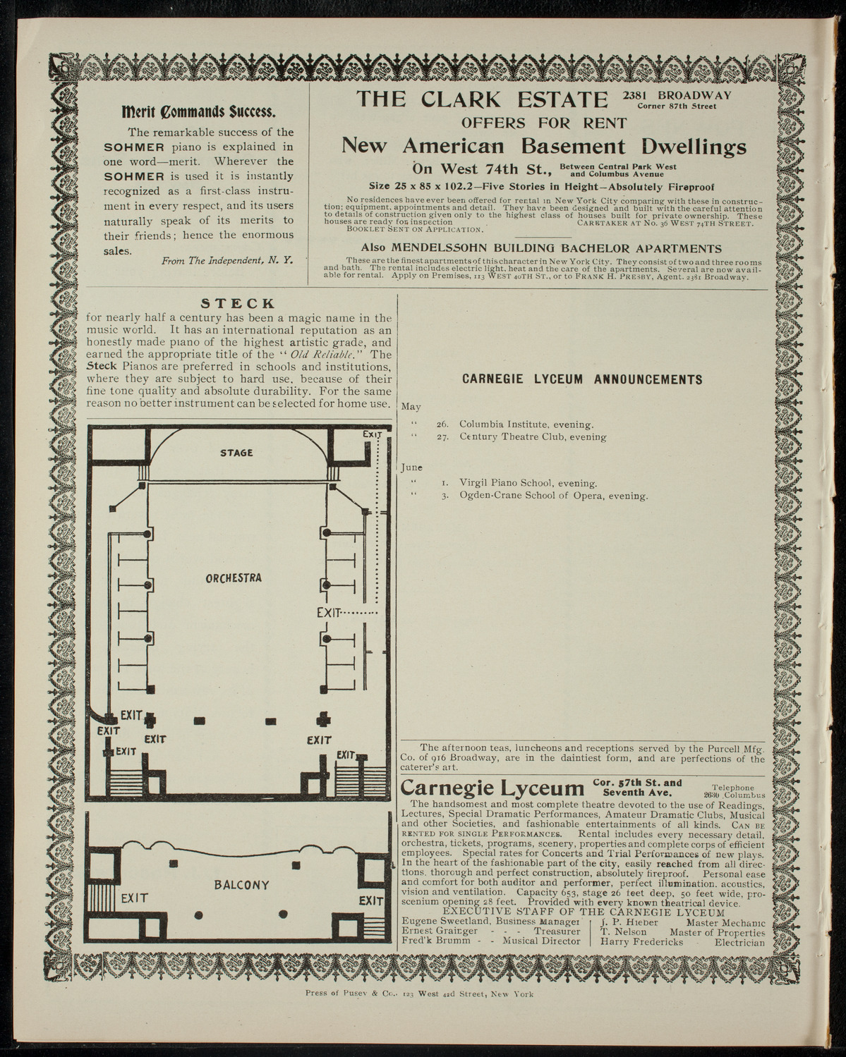 The Orchid Club, May 25, 1905, program page 4