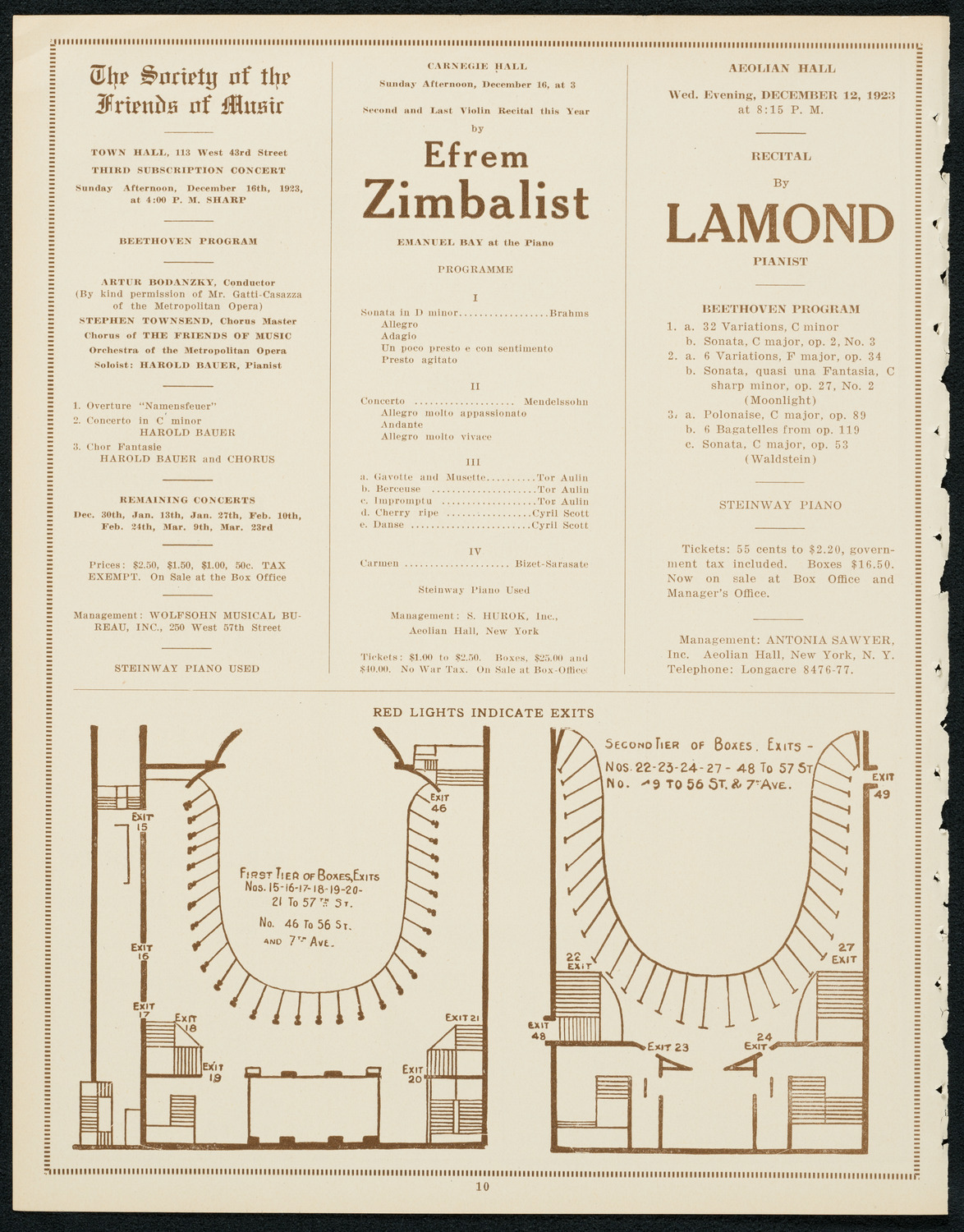 New York Philharmonic, December 6, 1923, program page 10