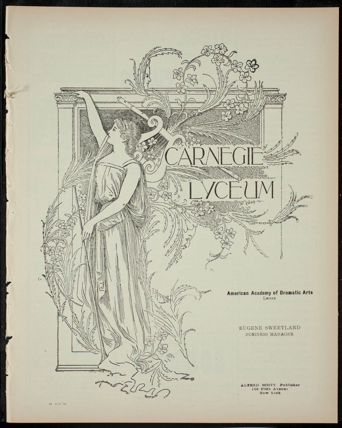 Miss Spence's School Society, March 29, 1905, program page 1