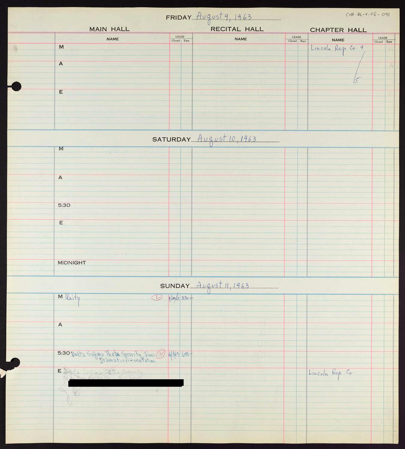 Carnegie Hall Booking Ledger, volume 8, page 91