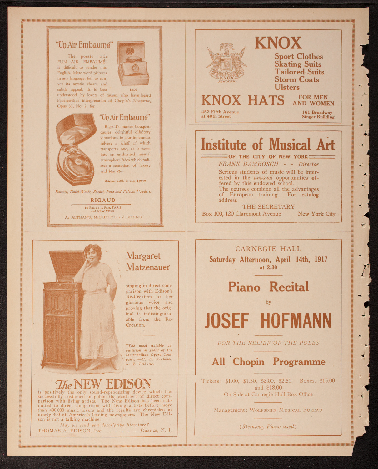 Meeting: The Humanitarian Cult, April 10, 1917, program page 2