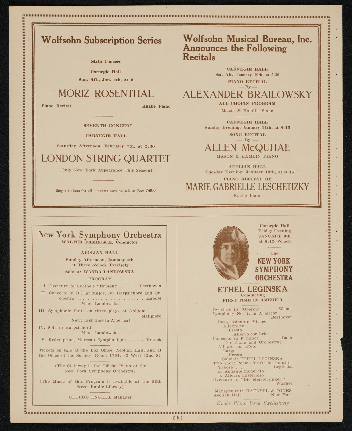 New York Philharmonic Students' Concert, December 31, 1924, program page 8