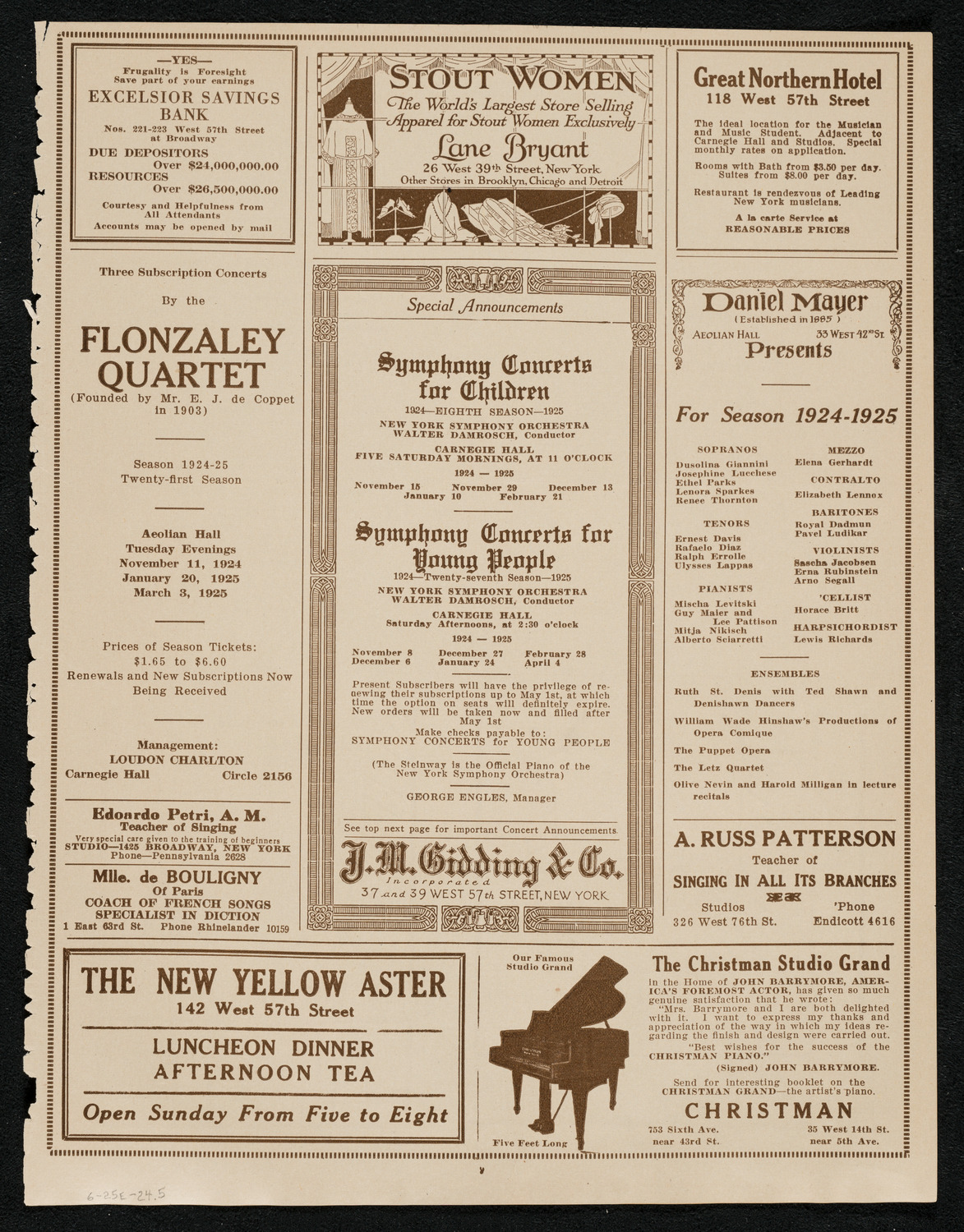 Hipolito Lazaro, Tenor, June 25, 1924, program page 9